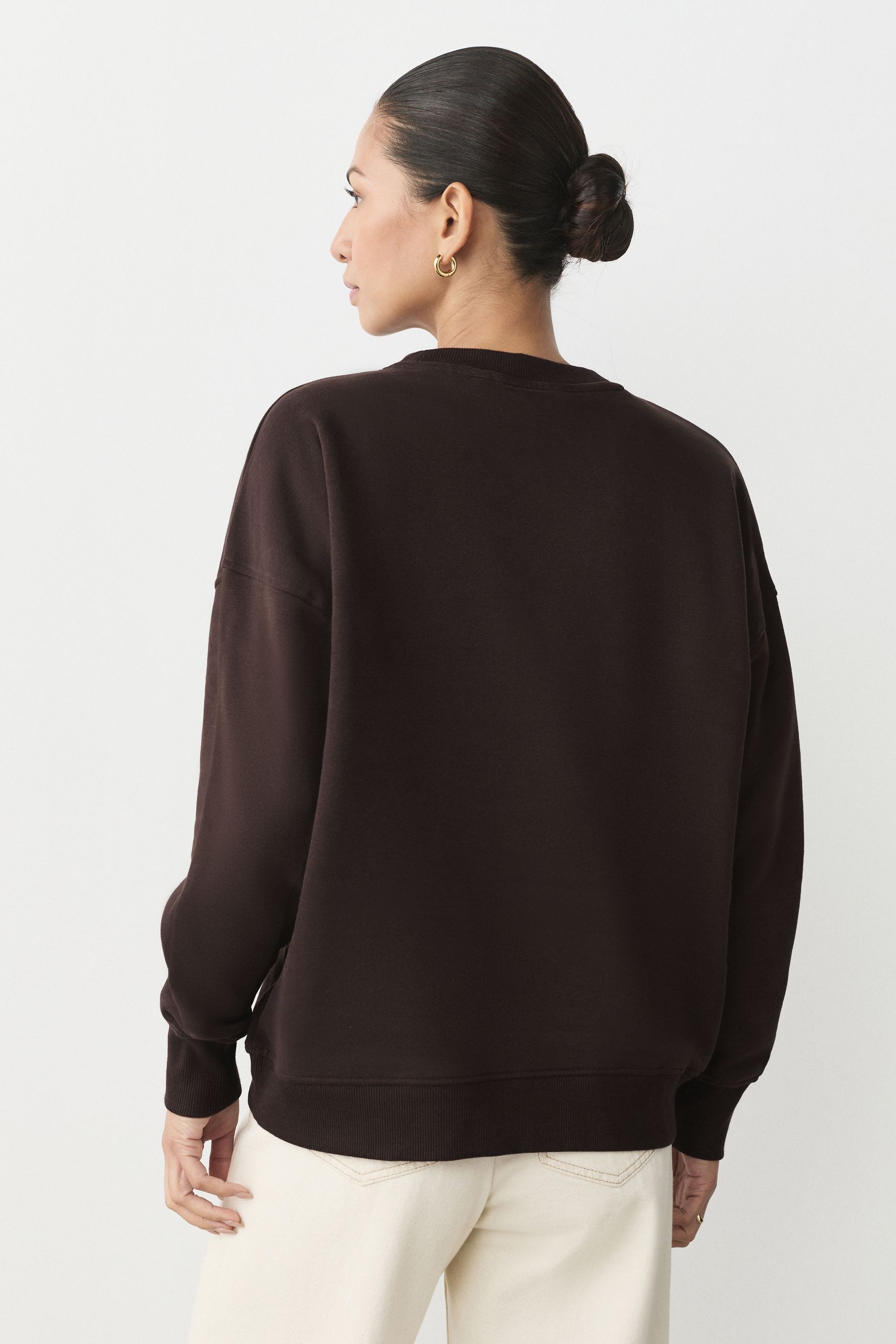 Next Sweater Geripptes Sweatshirt mit angerauter günstig online kaufen