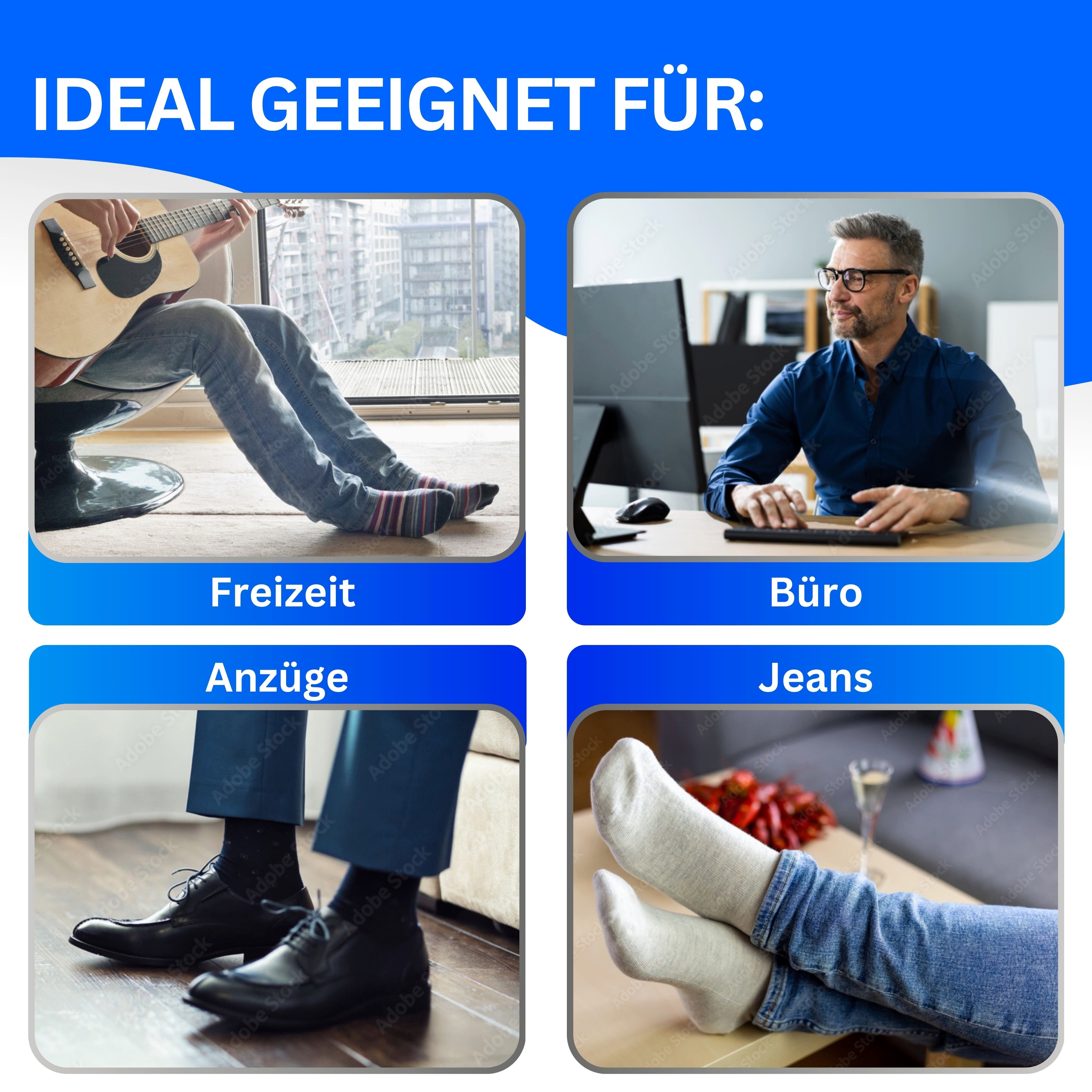 MEDOLY Businesssocken Premium Herren Socken (6 Paar) aus Baumwolle, ohne einschneidende Bündchen – Bild 5 von 5