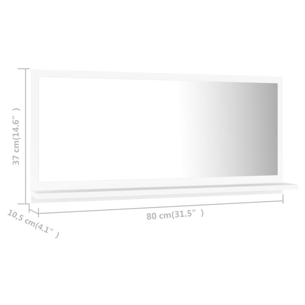 80x10,5x37 Badezimmerspiegelschrank vidaXL (1-St) cm Holzwerkstoff Badspiegel Weiß