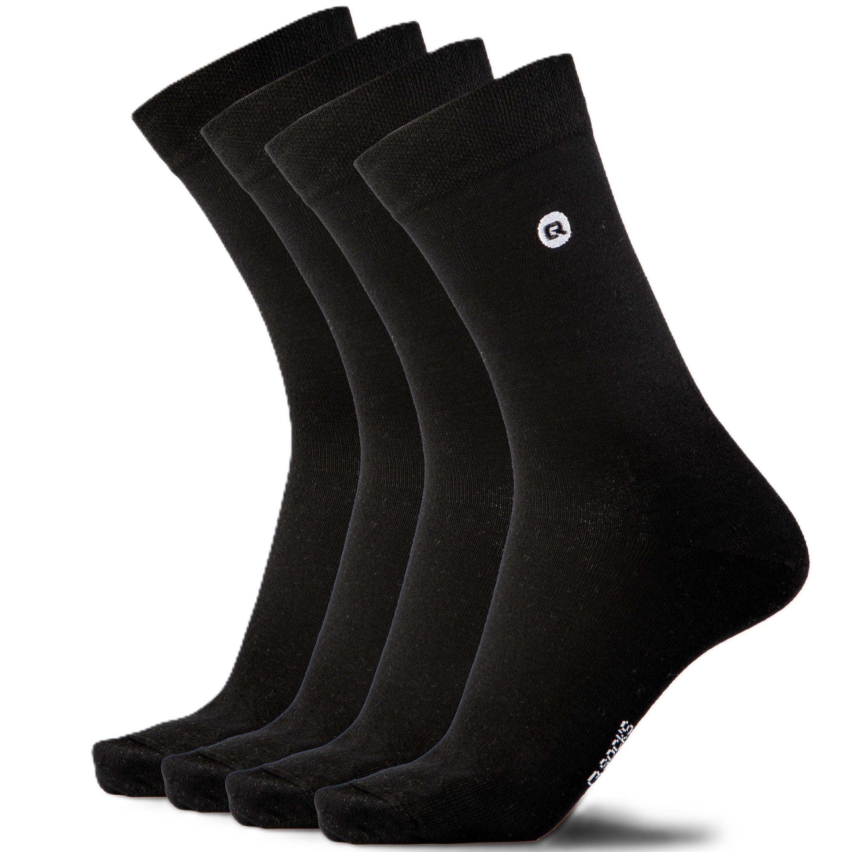 QSOCKS Socken Businesssocken 4 Paar für Herren aus Bio-Baumwolle mit druckfreie Naht (Packung, 4 Paar) Atmungsaktive Baumwolle – ohne Gummidruck – druckfreie Naht
