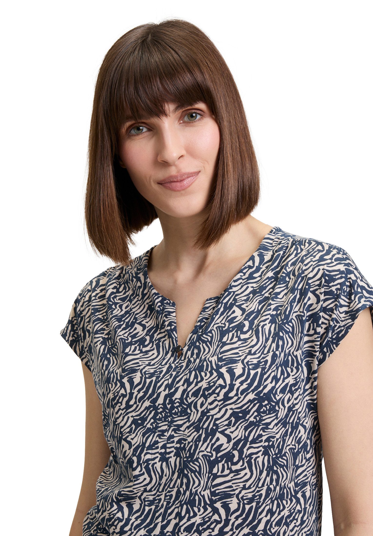 Betty&Co Kurzarmshirt Damen mit Gummizug (1-tlg) Druck