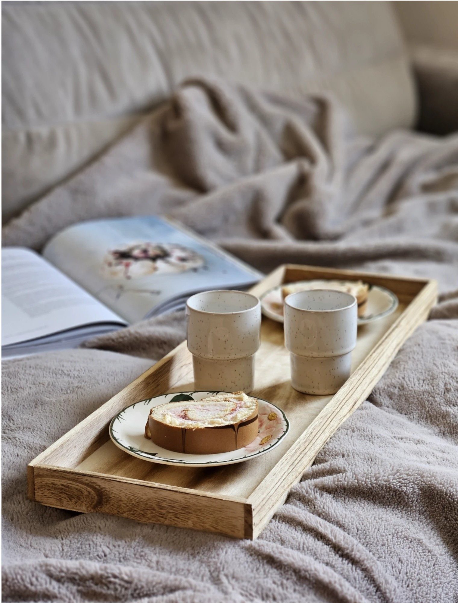Meinposten Dekotablett Tablett Holz 3er Set 30-60 cm Holztablett Serviertablett (3 St., 3er Set)
