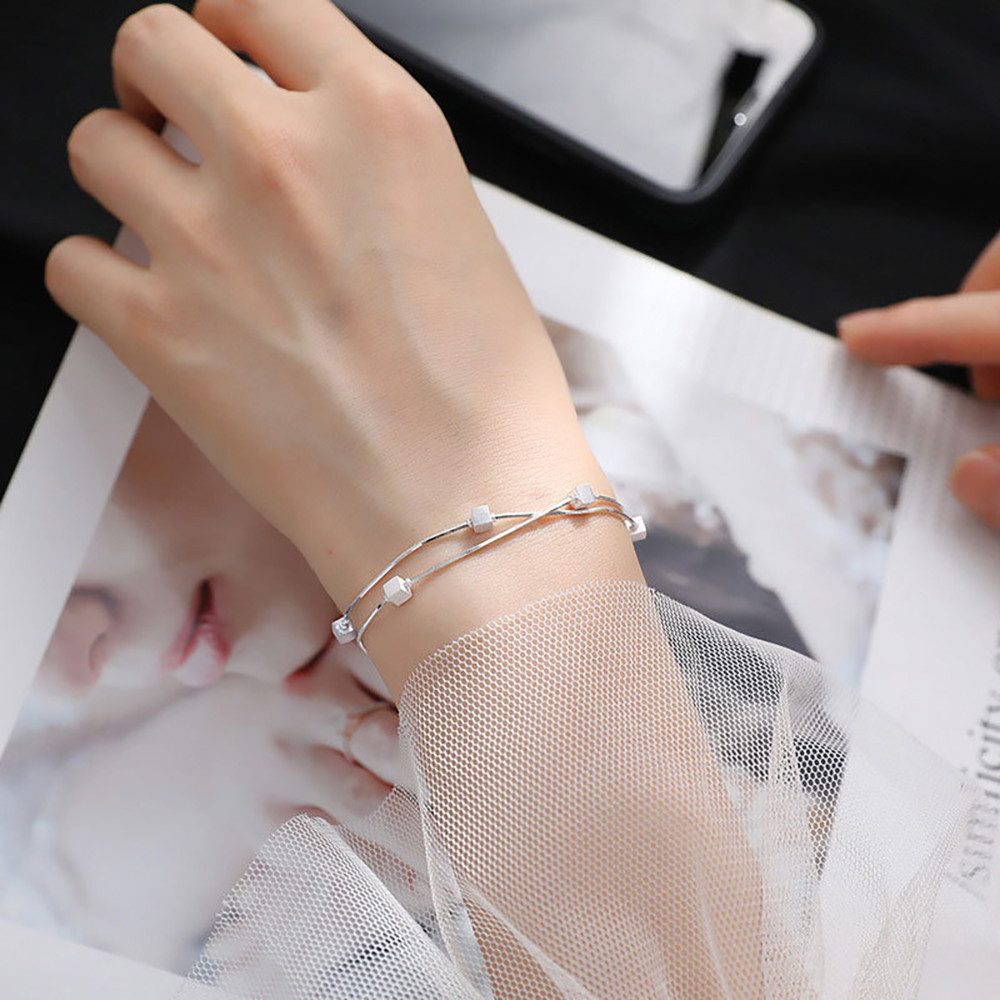 The Beauty House Armband Damen Doppelarmband mit Würfel