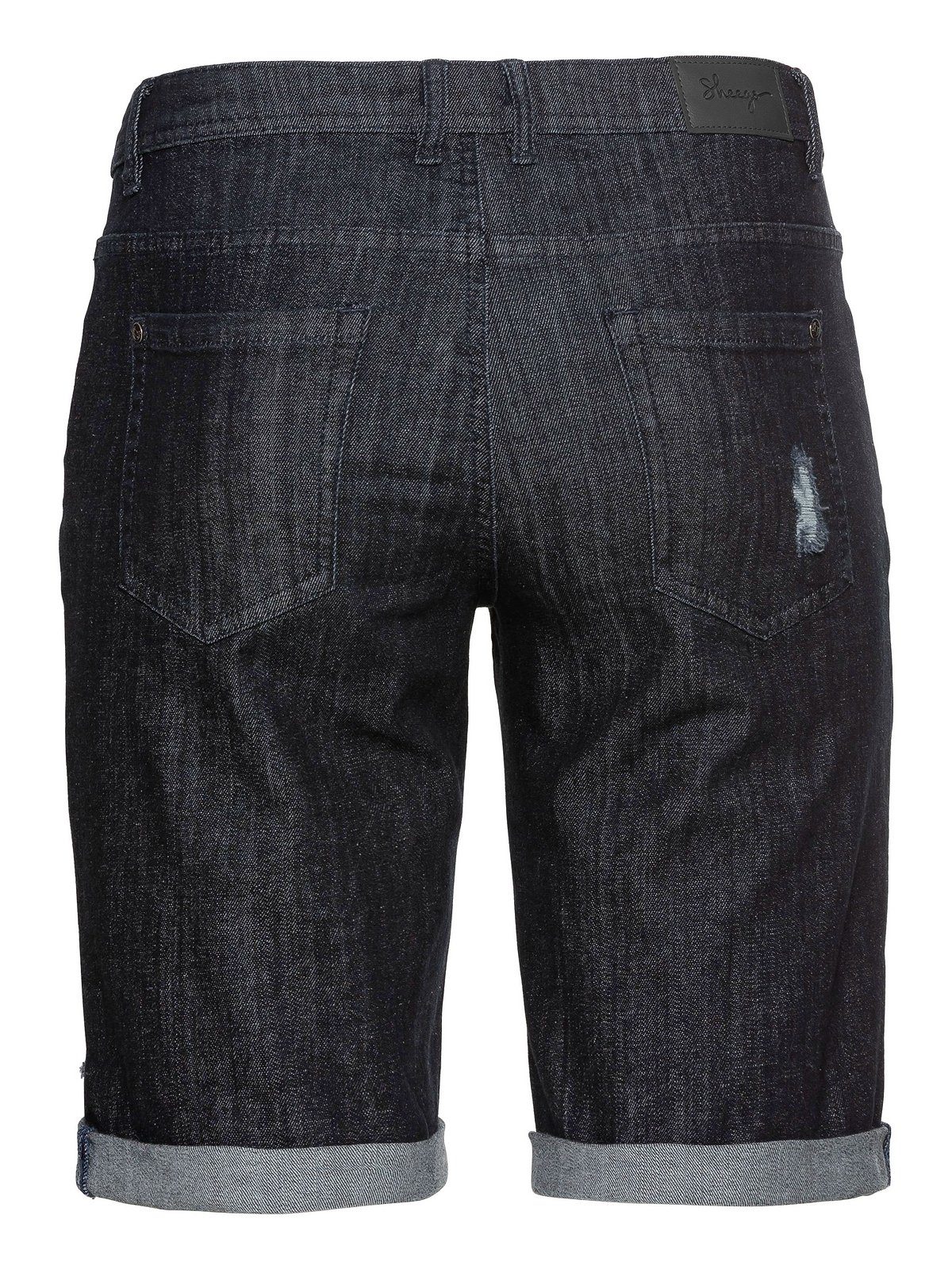 black Denim blue mit Stretch-Anteil Große Jeansbermudas Größen Sheego