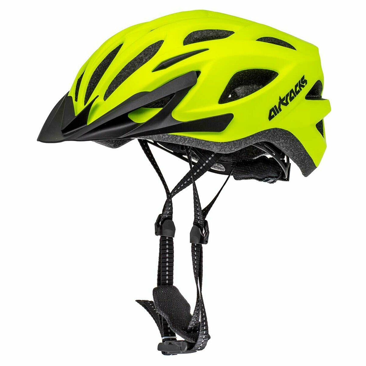 Airtracks Fahrradhelm Fahrradhelm Savage S/M (53-58cm), L/XL (58-63cm) (KJ-201 für Herren und Damen - EPS Körper), + IN MOULD / Neon Weiß Schwarz Matt