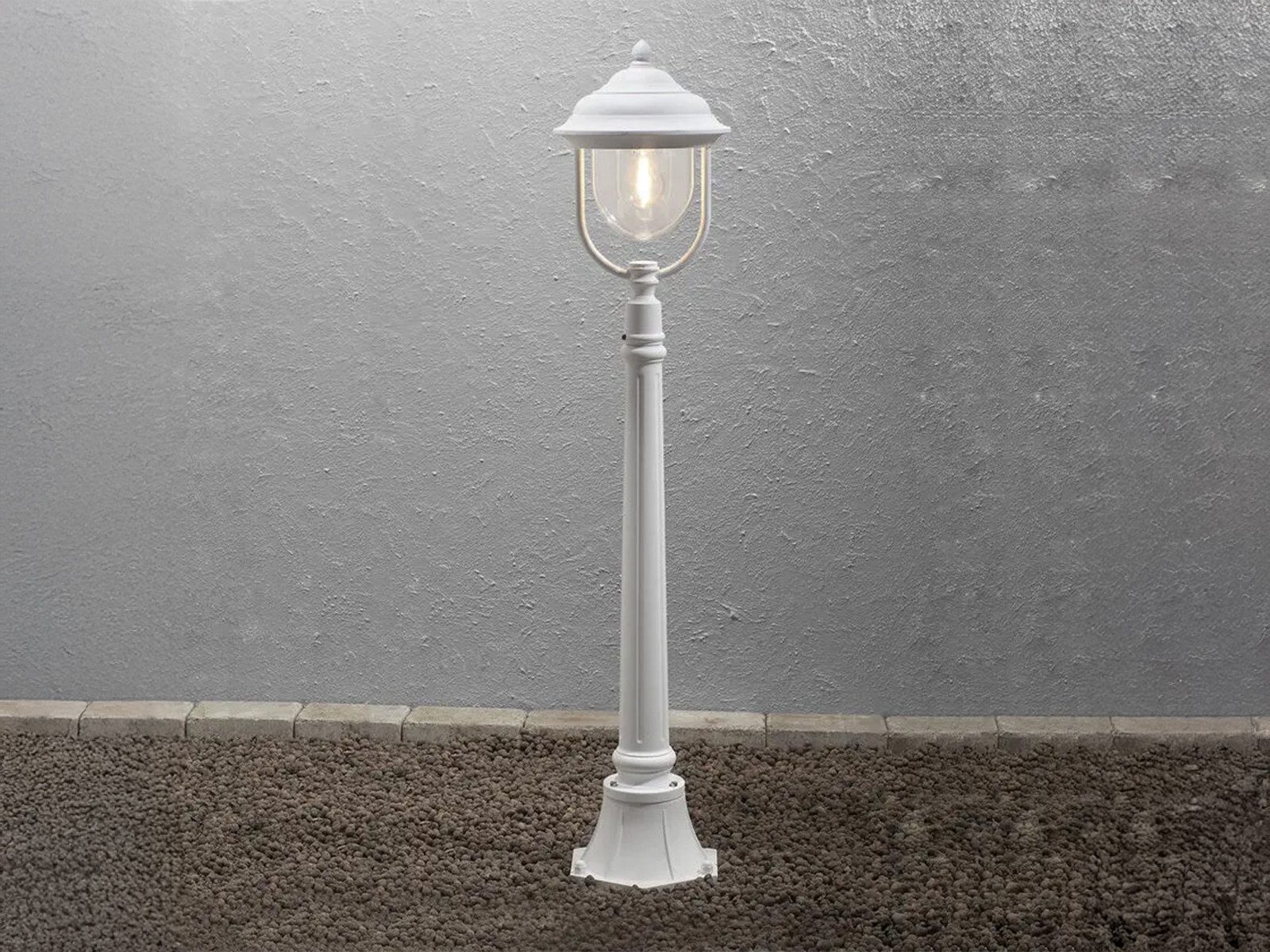 KONSTSMIDE LED Pollerleuchte im Landhausstil, Höhe 118cm, LED wechselbar, Warmweiß, Garten-Laterne zur Wegbeleuchtung inkl. austauschbarem Leuchtmittel