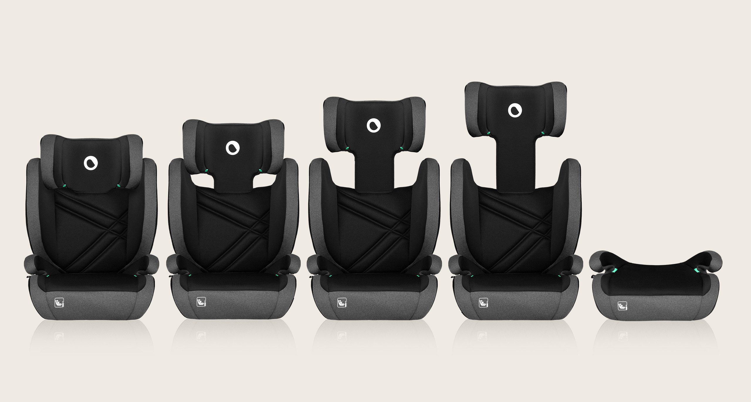 lionelo Autokindersitz HUGO I-SIZE, ab: ab 4 Jahre, bis: bis 12 Jahre, ab: 100,00 cm, bis: 150,00 cm, (Set), i-Size / ISOFIX oder Autogurte / 15-36kg