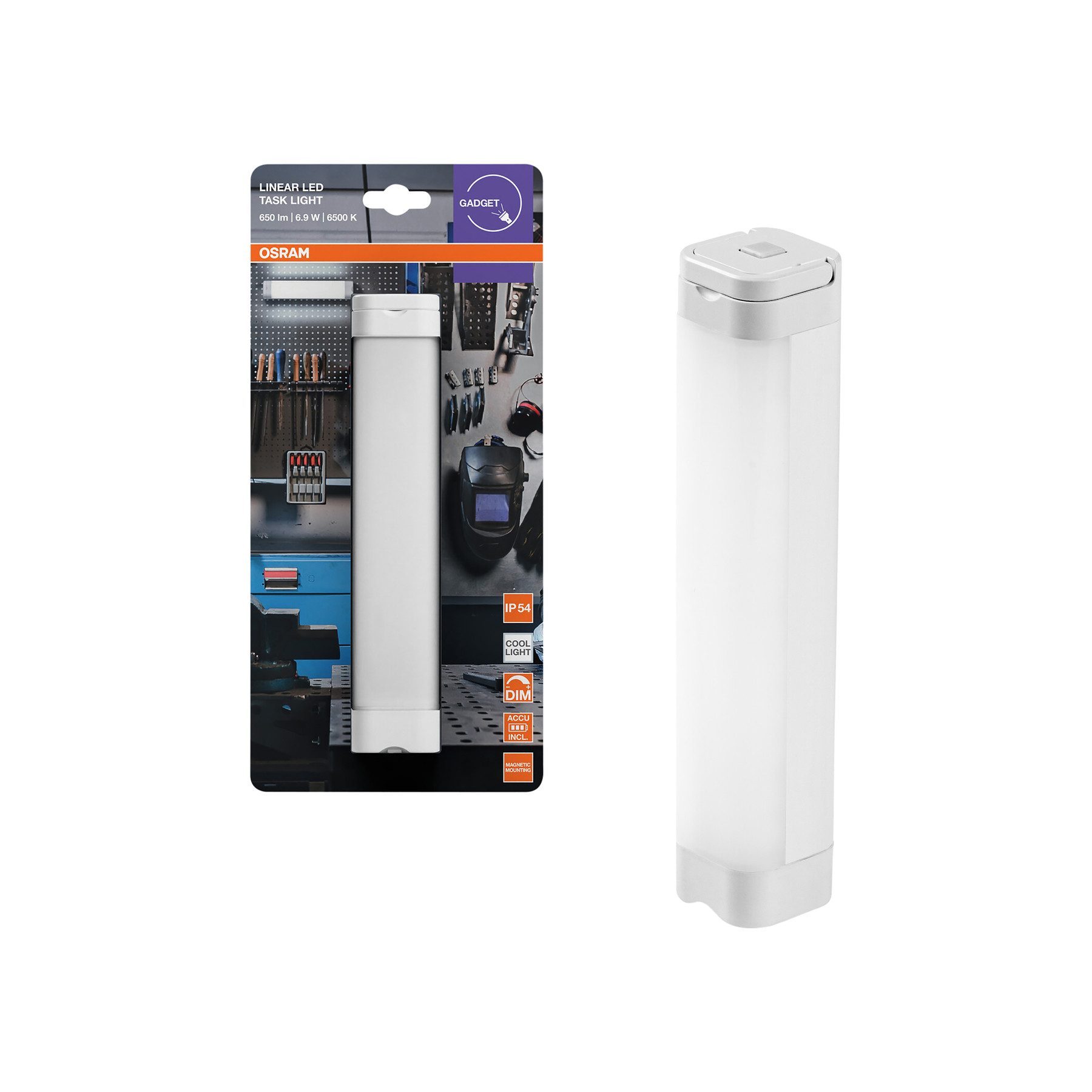 Osram LED Arbeitslicht OSRAM LED-Akku-Arbeitsleuchte, 6,9W, 6500K, 400lm, kaltweiß, IP54