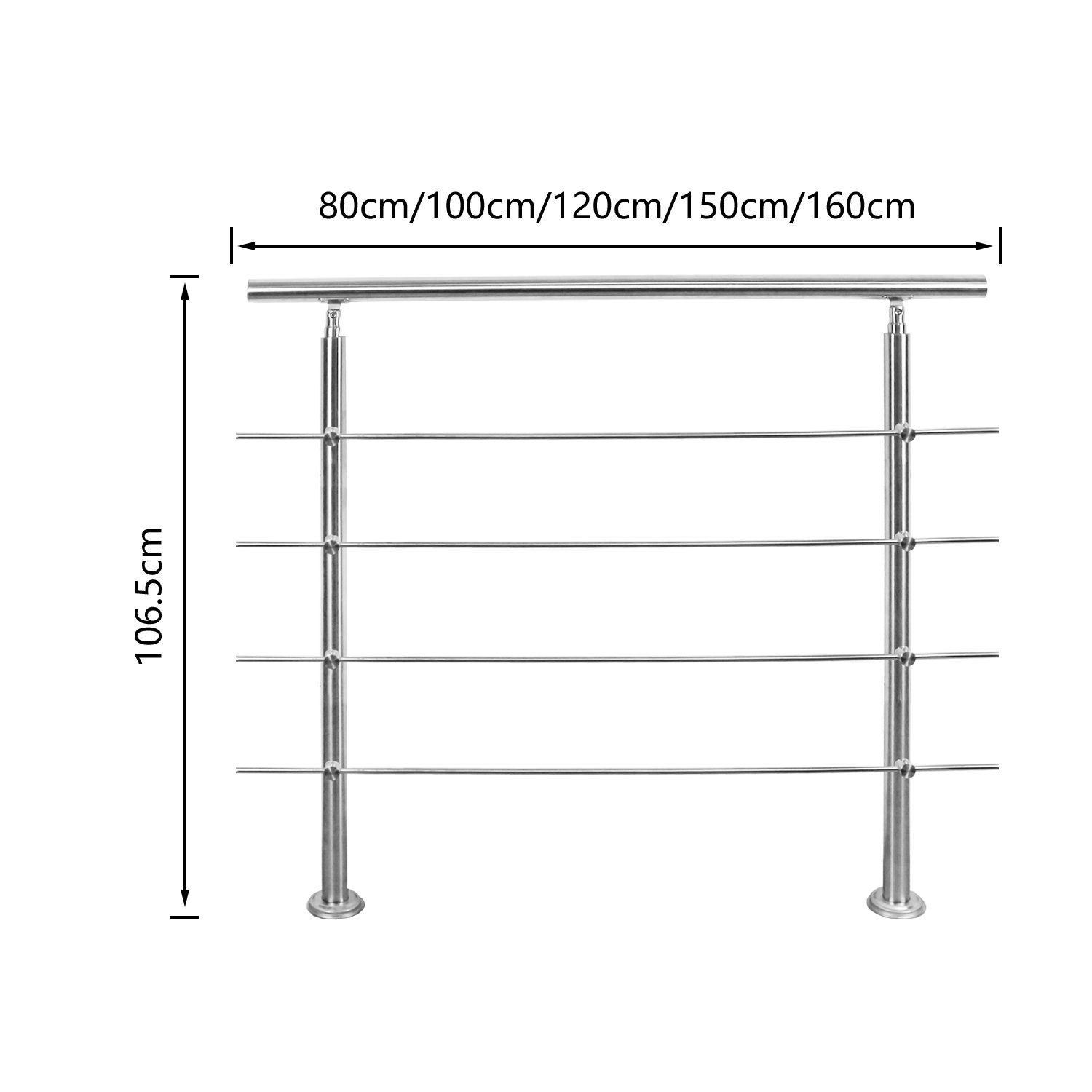 Clanmacy Treppengeländer Geländer Edelstahl Handlauf 80-160cm günstig online kaufen