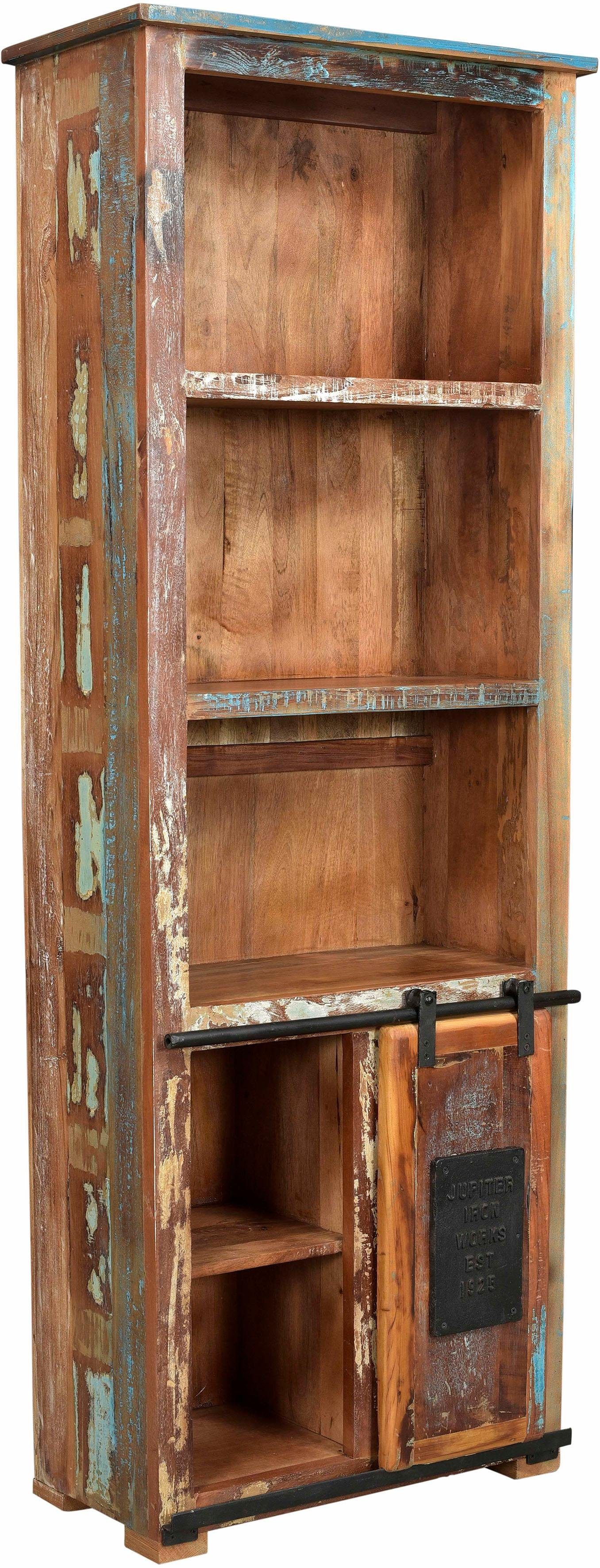 SIT Bücherregal Jupiter, aus recyceltem 180 Chic, cm, Vintage Shabby Altholz, Höhe