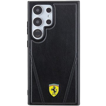 Ferrari Handyhülle Case Galaxy S24 Ultra MagSafe Kunstleder schwarz Logo 6,8 Zoll, Kantenschutz