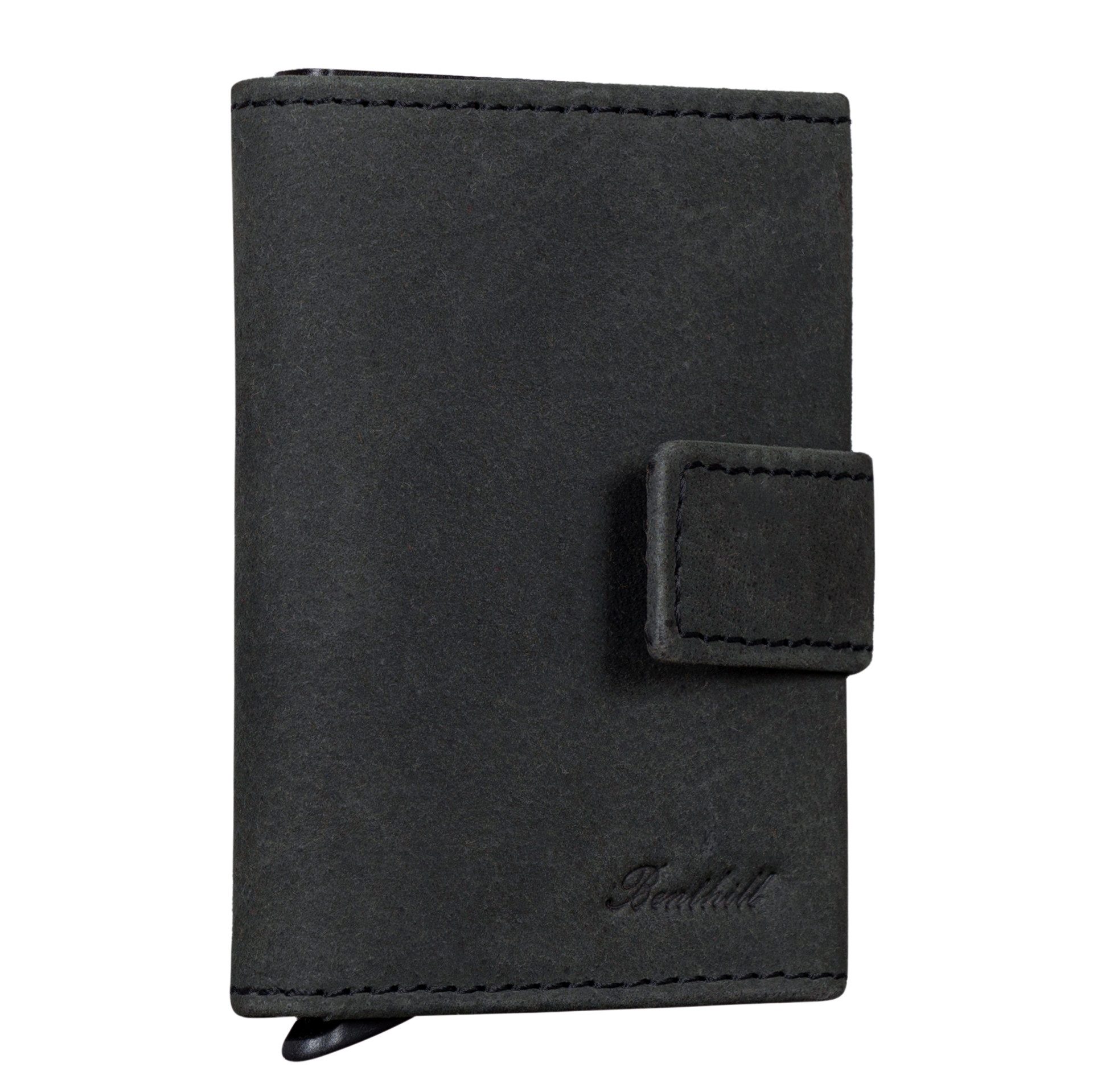 Benthill Geldbörse Herren Echt Leder RFID Slim Klein Smart Wallet Kartenetui Portemonnaie, RFID-Schutz Kartenfächer Münzfach – Bild 4 von 5