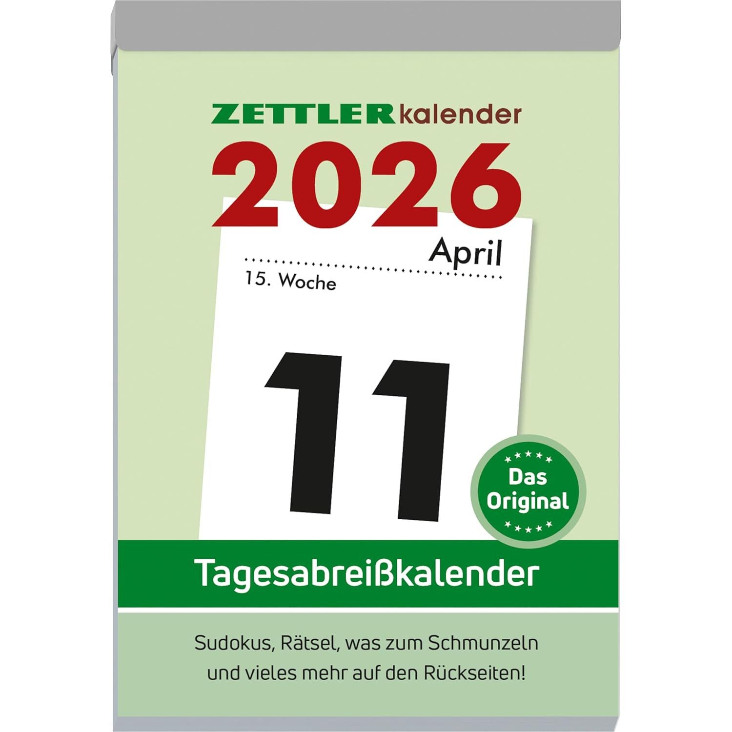 ZETTLER Abreißkalender ZETTLER Tagesabreißkalender XXL 2026 9,9x14,3 cm cm mit Sudokus
