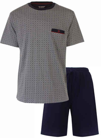 Paul Hopkins Schlafanzug Herren Pyjama kurz Shorty (2 tlg) Baumwolle