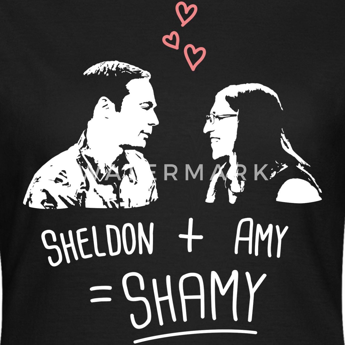 Spreadshirt T-Shirt The Big Bang Theory Sheldon + Amy = Shamy Frauen T-Shirt (1-tlg) Slim Fit, fällt klein aus