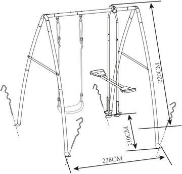 AXI Schaukelkombination, mit Ein- und Zweipersonenschaukel