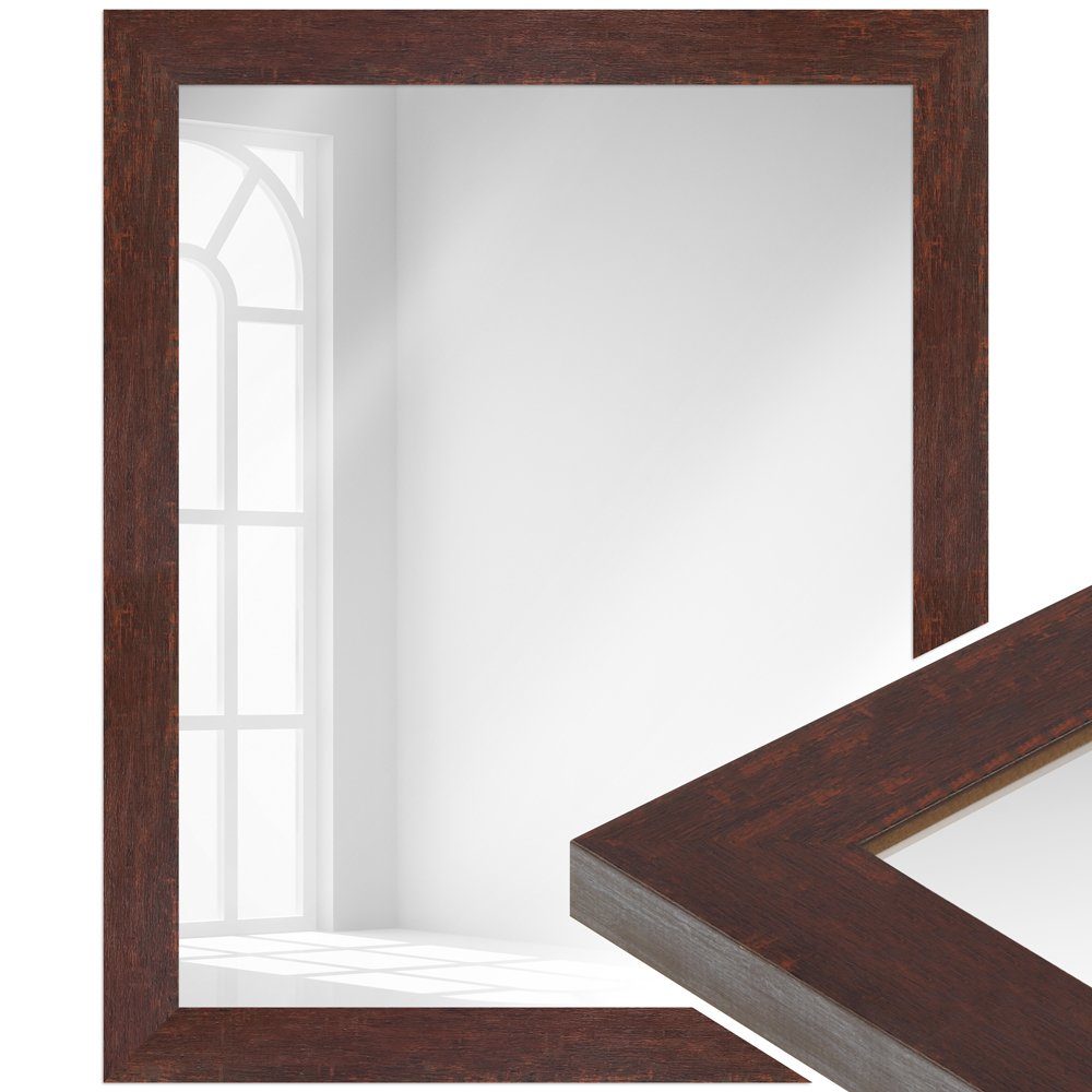 Massivholz aus Wandspiegel Nussbaum-Optik, Vintage WANDStyle im Stil H610,