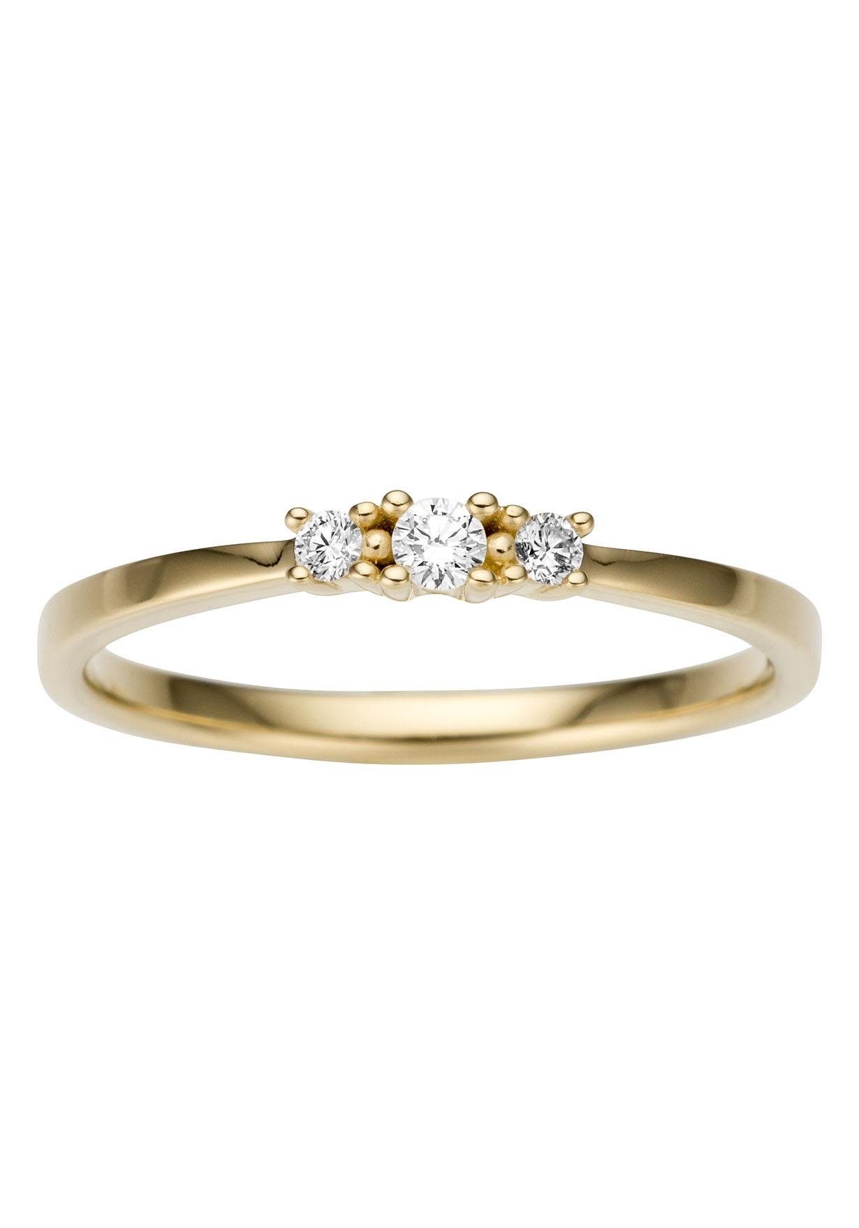 Firetti Goldring Schmuck Geschenk Gold 585 Damenring Goldring, mit Brillanten