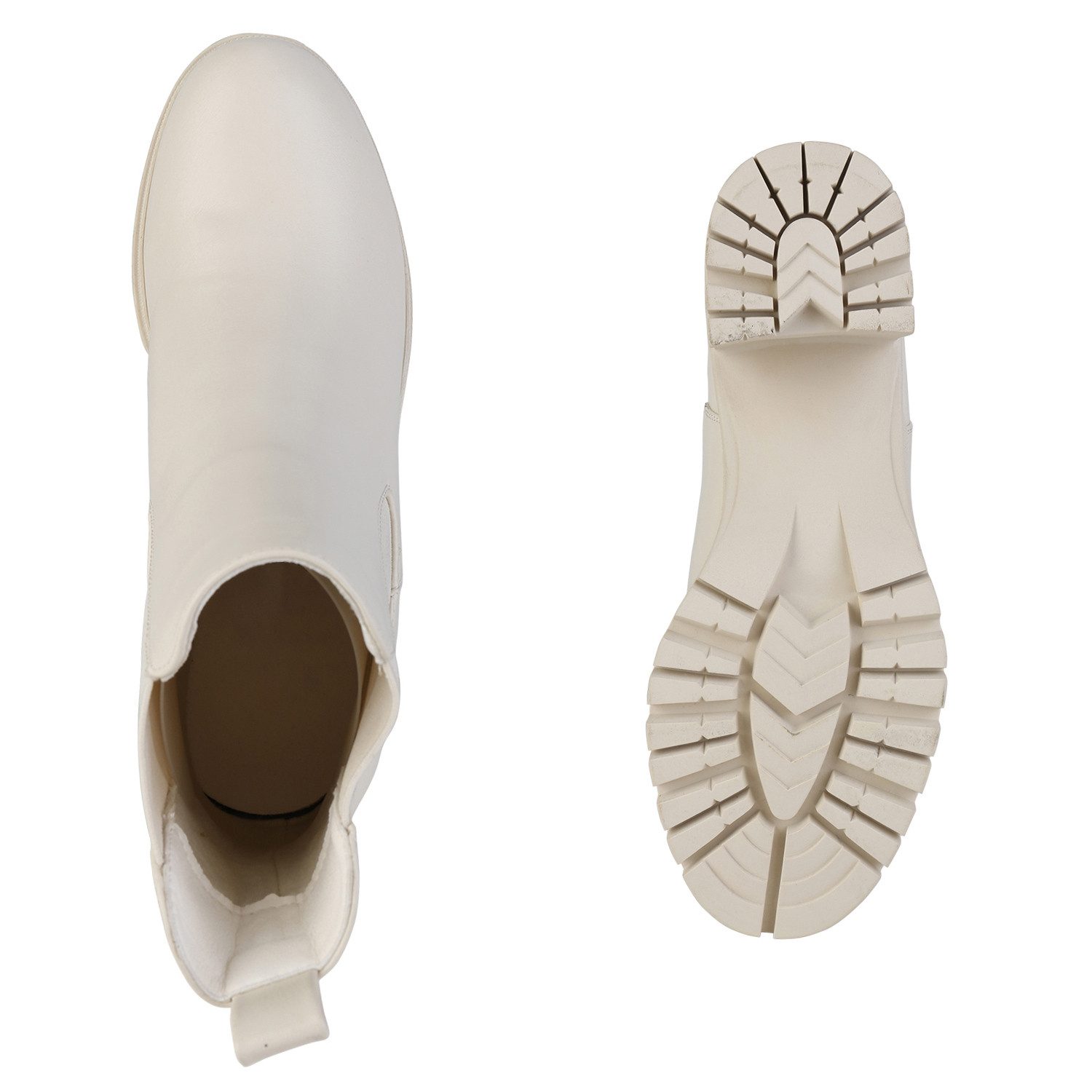 VAN HILL 839435 Chelseaboots Damen Chelsea Boots Stiefeletten Plateau Vorne Profil-Sohle