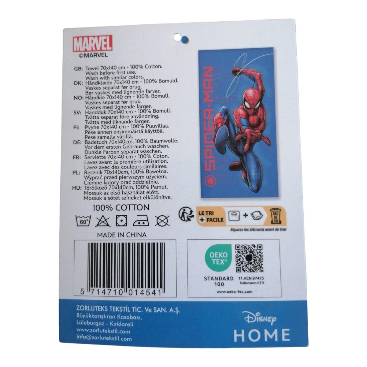 Spiderman Strandtücher Spider-Man "in Aktion" Strandtuch / Strandlaken / Badetuch 70 x 140cm, 100% Baumwolle