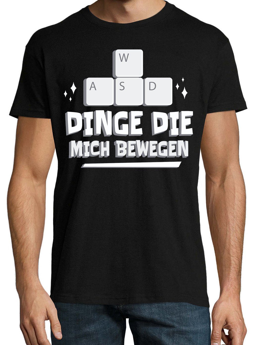 Dinge mit Designz lustigem Die Herren T-Shirt Frontprint Bewegen Schwarz Youth Shirt Mich Gamer