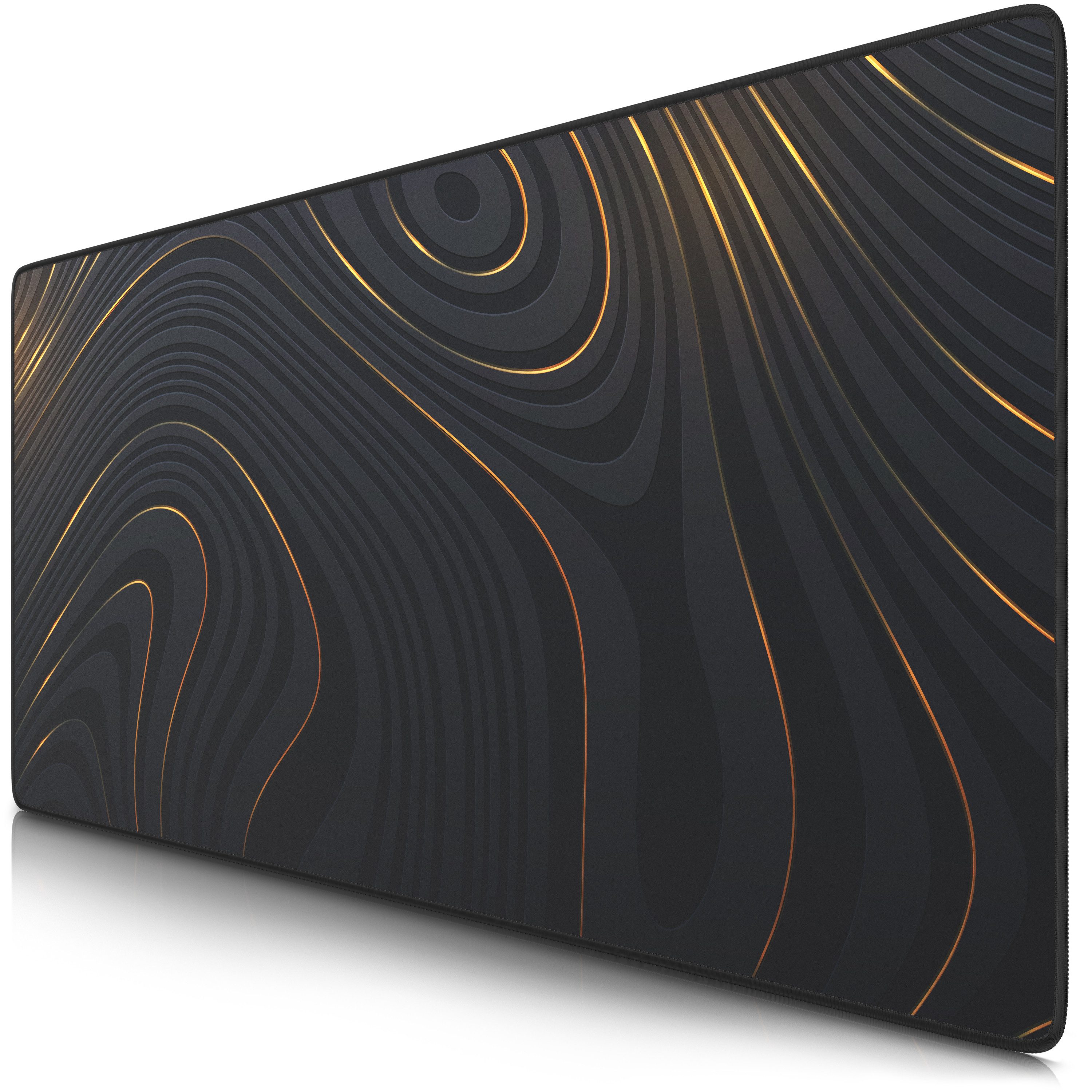 Titanwolf Gaming Mauspad XXL Speed Mousepad 900 x 400 x 3 mm, Schreibtischauflage, abwaschbar (1-St), rutschfeste Rückseite, Geschwindigkeit & Präzision, Abstract Lines 2