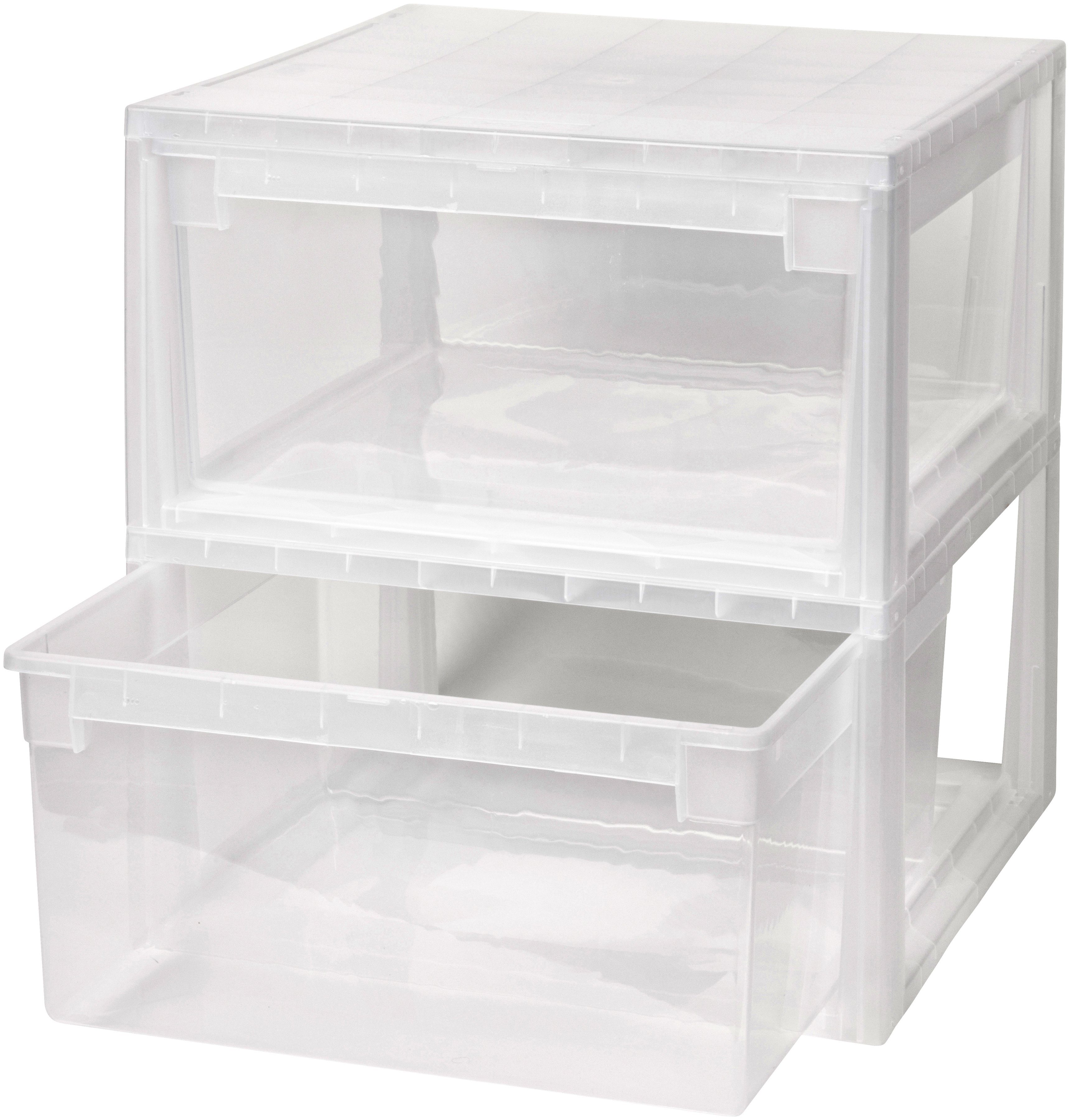 KREHER Aufbewahrungsbox »2x 23 Liter, mit Schubladen« 2er Set online