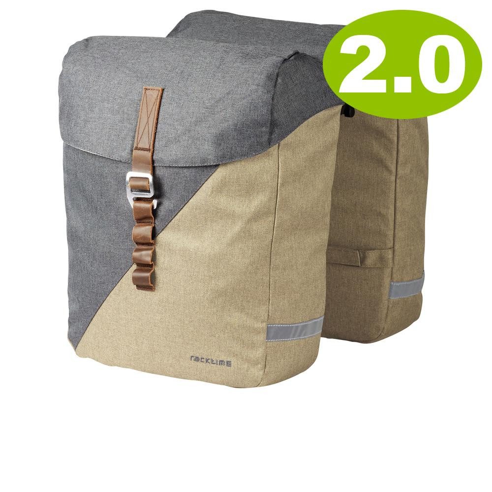 racktime Fahrradrucksack Racktime Doppeltasche Heda 2.0 desert sand dust grey - 24L Fahrradtasc