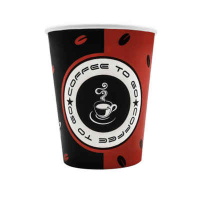 Verpacky Coffee-to-go-Becher 300ml Kaffeebecher Einweg Kaffee Becher, Pappbecher Papier 0,3ml