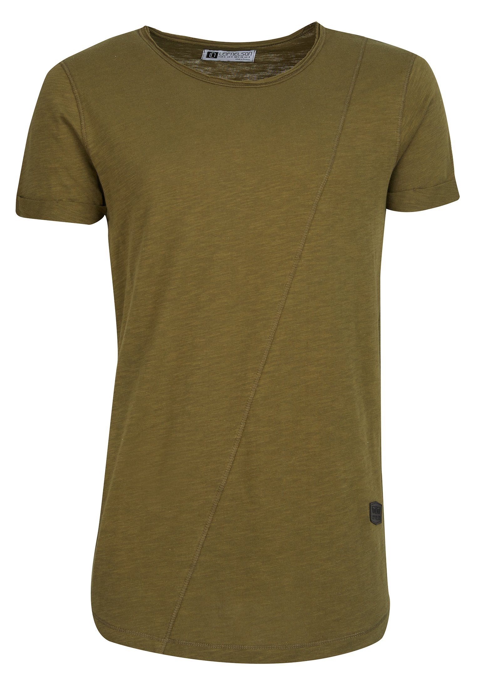 khaki Nelson Herren T-Shirt LN-8209 Leif T-Shirt Rundhals