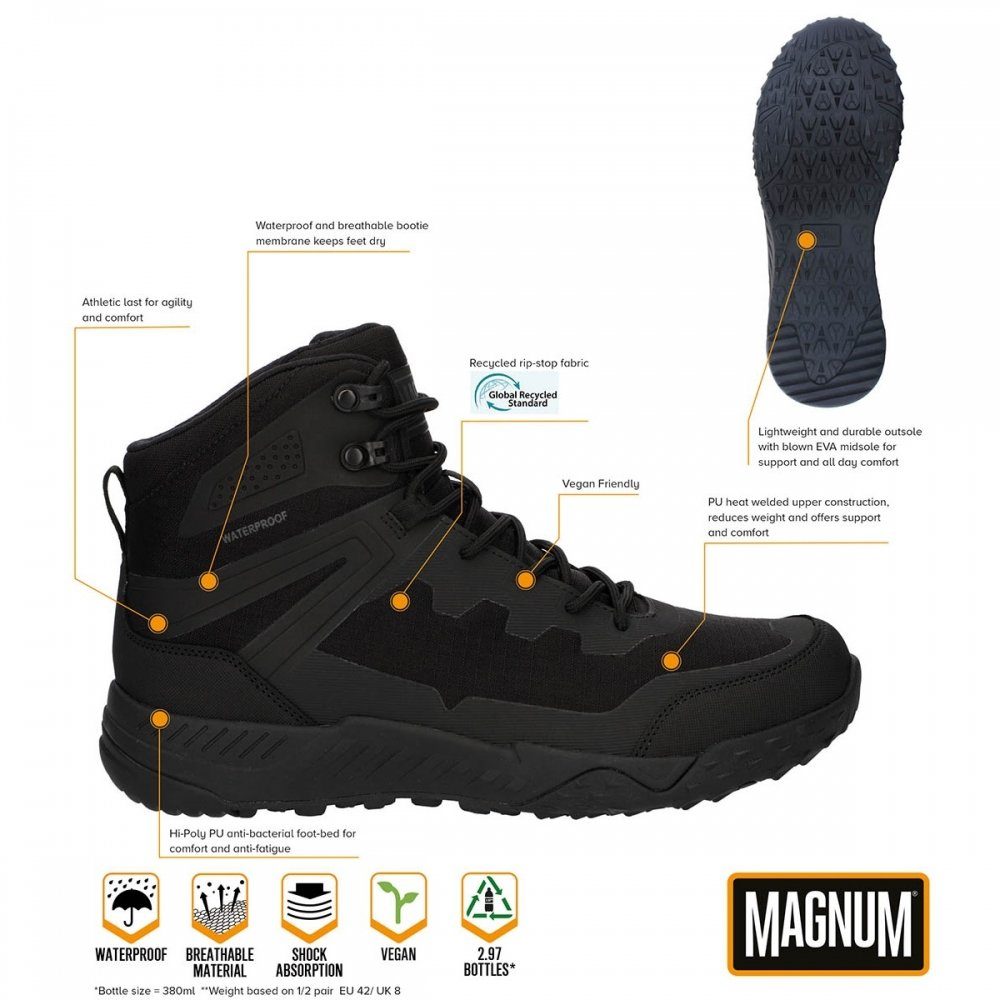 Magnum Einsatzstiefel, Magnum, Ultima 6.0 WP, schwarz - 39 Wanderstiefel vegan, wasserdicht