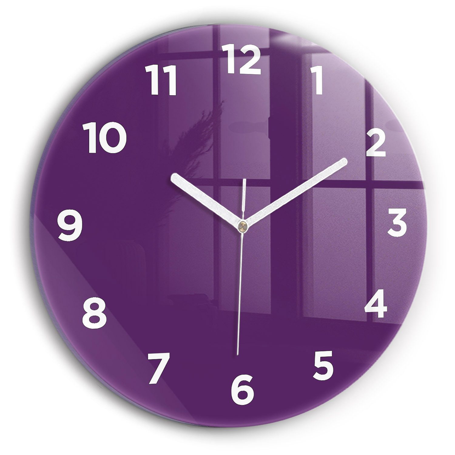 Tulup Wanduhr Wanduhr Glasrunde Uhr Moderne Glaswanduhr 30cm Uhr aus Gehärtetem Glas