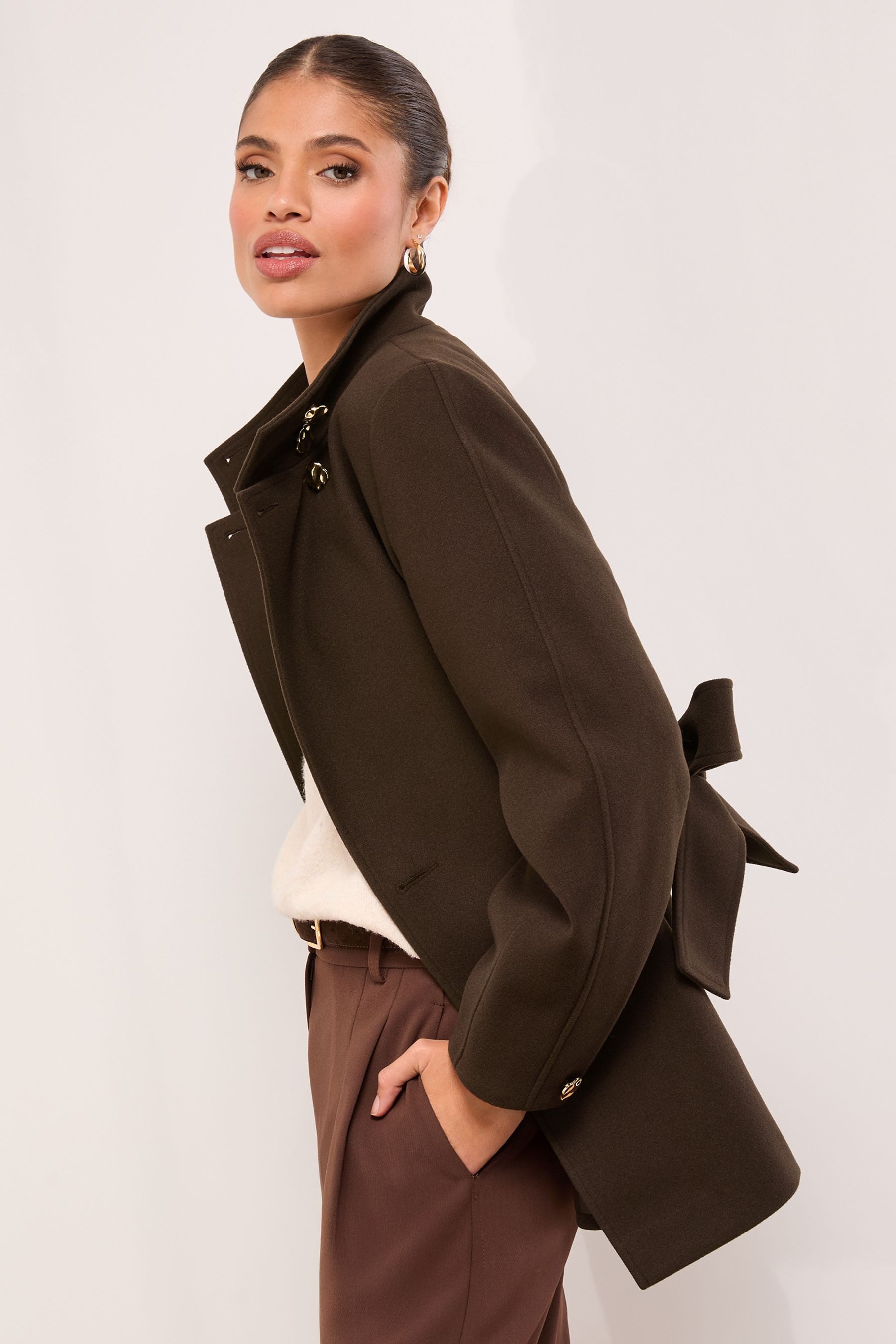 LIPSY Wintermantel Lipsy Mittellanger Mantel mit Trichterkragen (1-tlg) günstig online kaufen