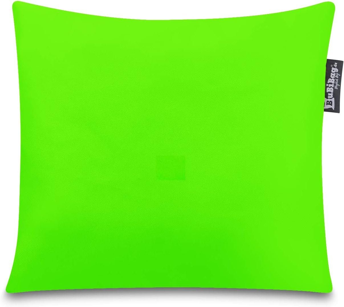 BuBiBag Dekokissen (40cmx40cm) Sofakissen Kopfkissen Dekoratives Kissen mit Füllung, Wohnzimmer, Couchkissen, Deko, Balkon Neongrün