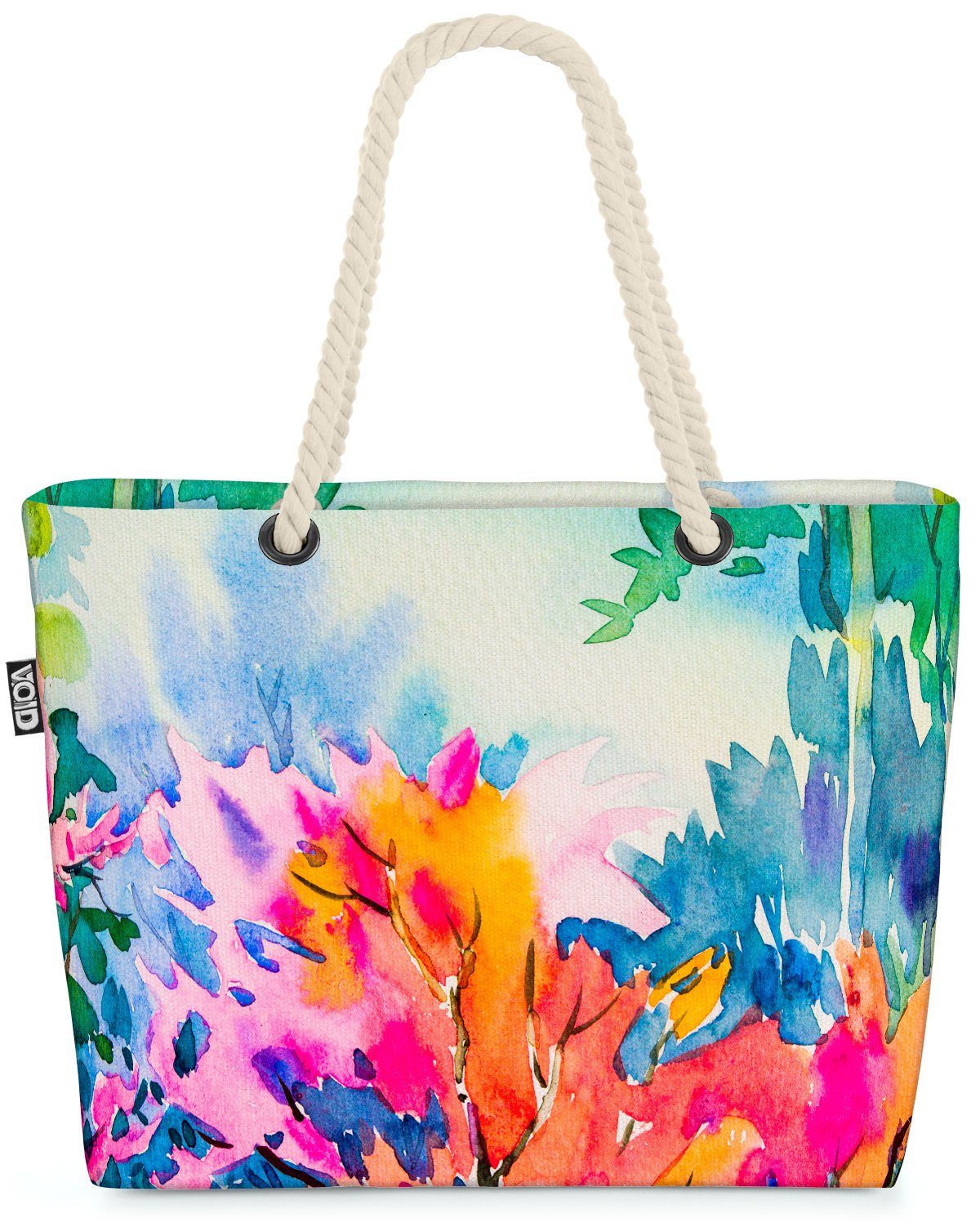 VOID Strandtasche (1-tlg), Blumen Malerei Wasserfarben Blumen Malerei Wasserfarben Kirschblüte W