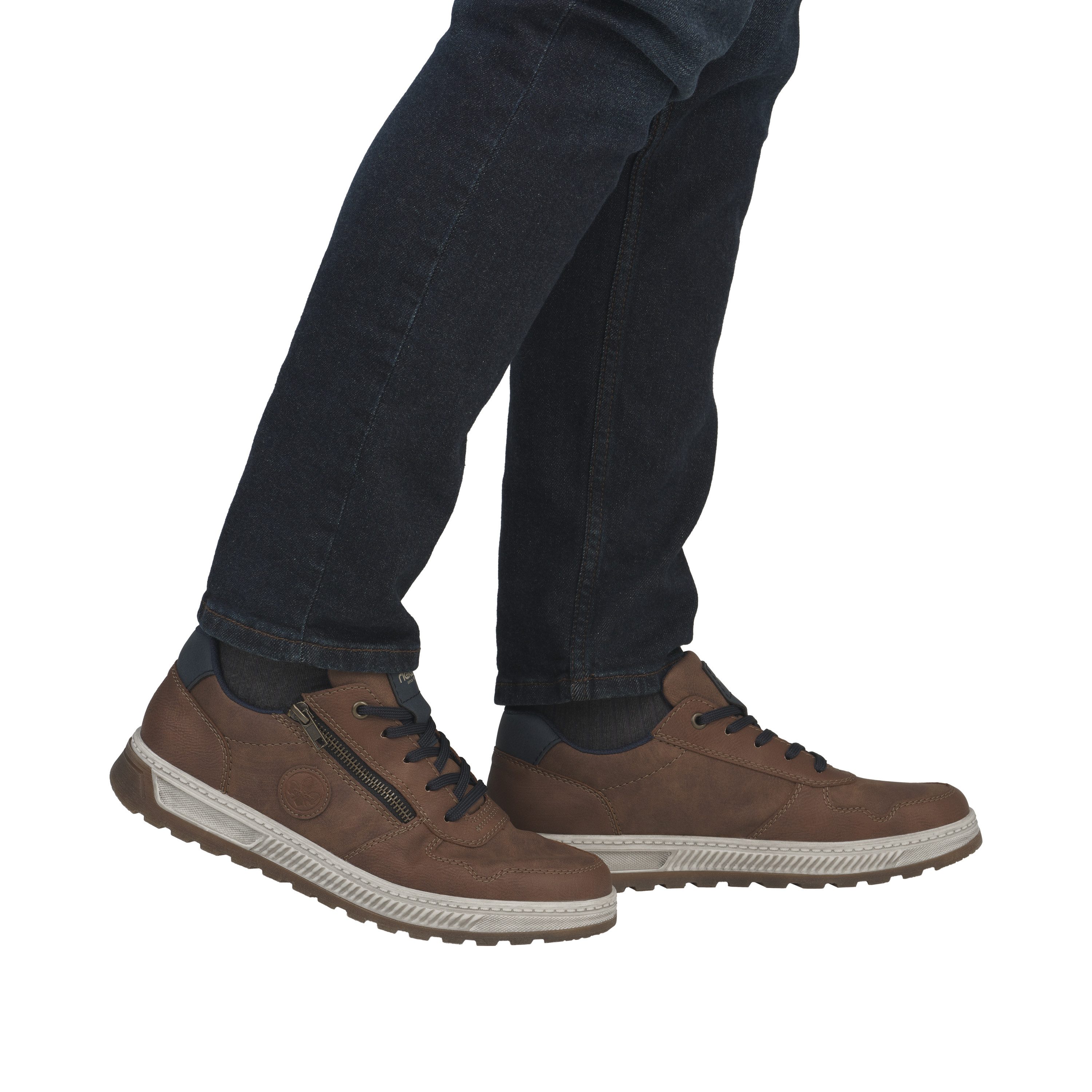 Rieker Sneaker Freizeitschuh, Halbschuh, Schnürschuh mit Kontrastbesatz
