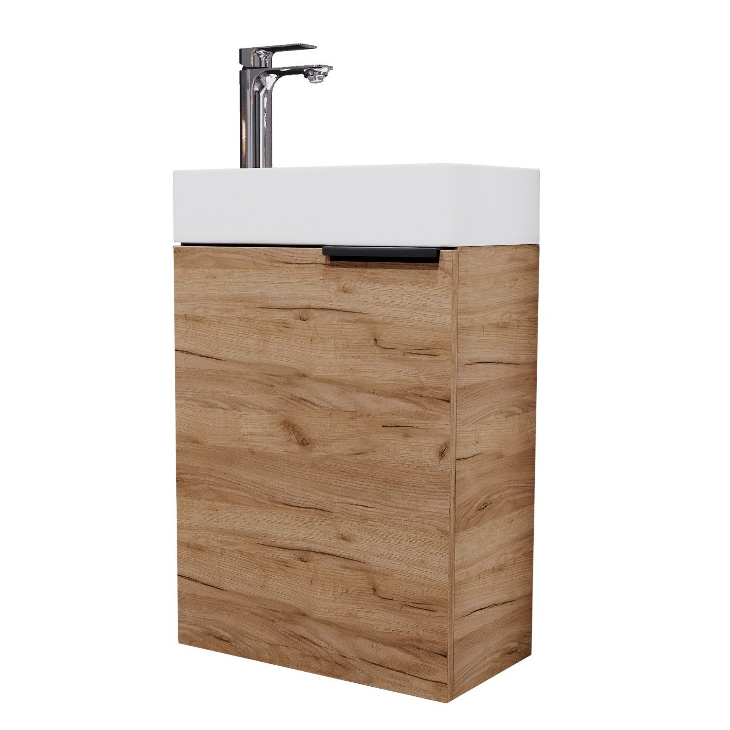 Planetmöbel Waschtisch Waschbeckenunterschrank 40cm Gold Eiche (2er Set, 1- günstig online kaufen