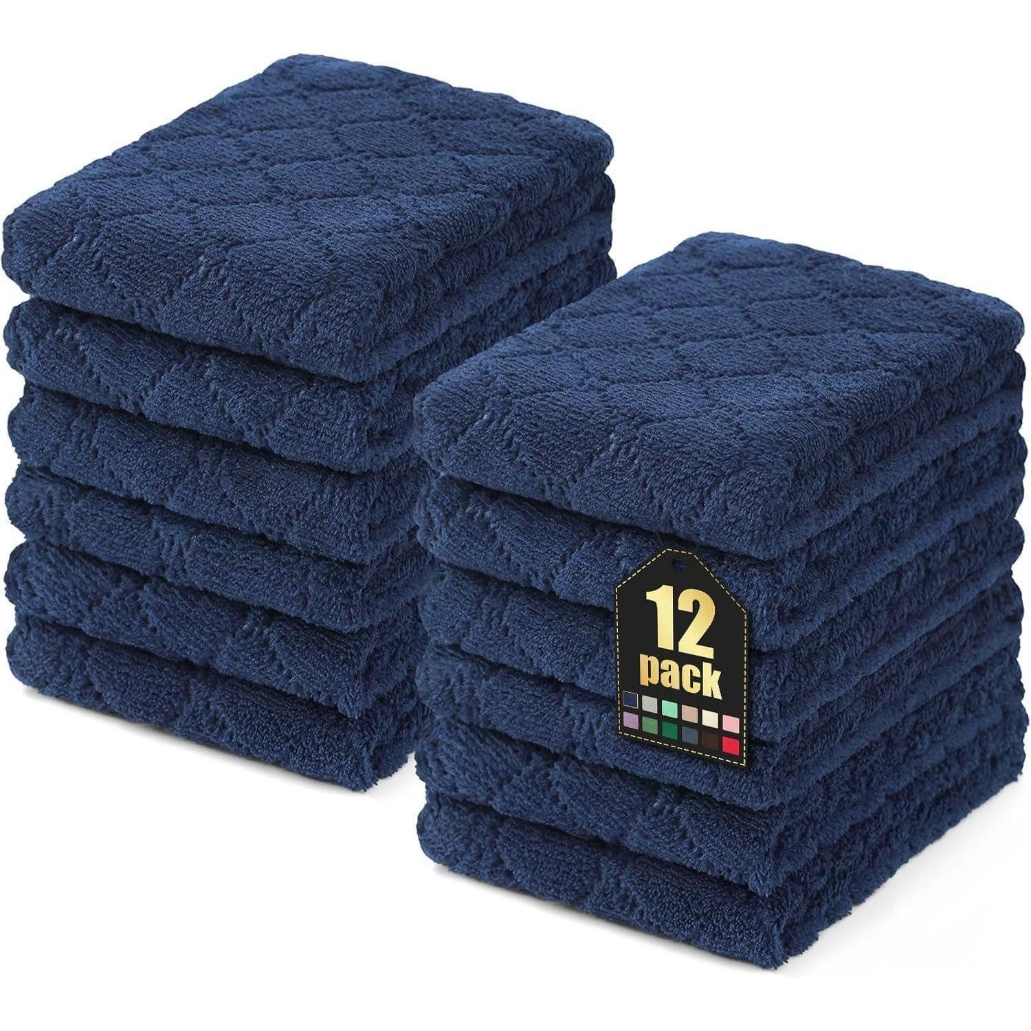 LuxusKollektion Mikrofasertücher 12er-Pack, 25x50 cm, Marineblau, Waschbar Mikrofasertuch (Textil, 25x50 cm, 12-tlg)