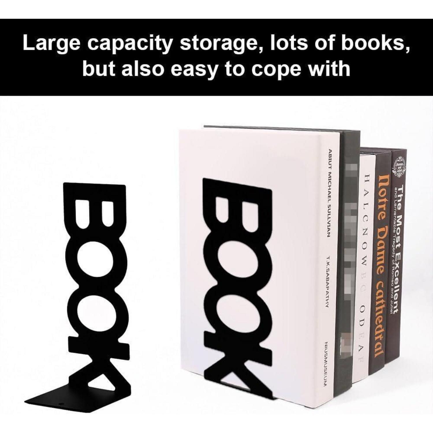 LuxusKollektion Buchstütze Buchstützen Metall Bookends Bücherstütze Schwarz 4 Stück