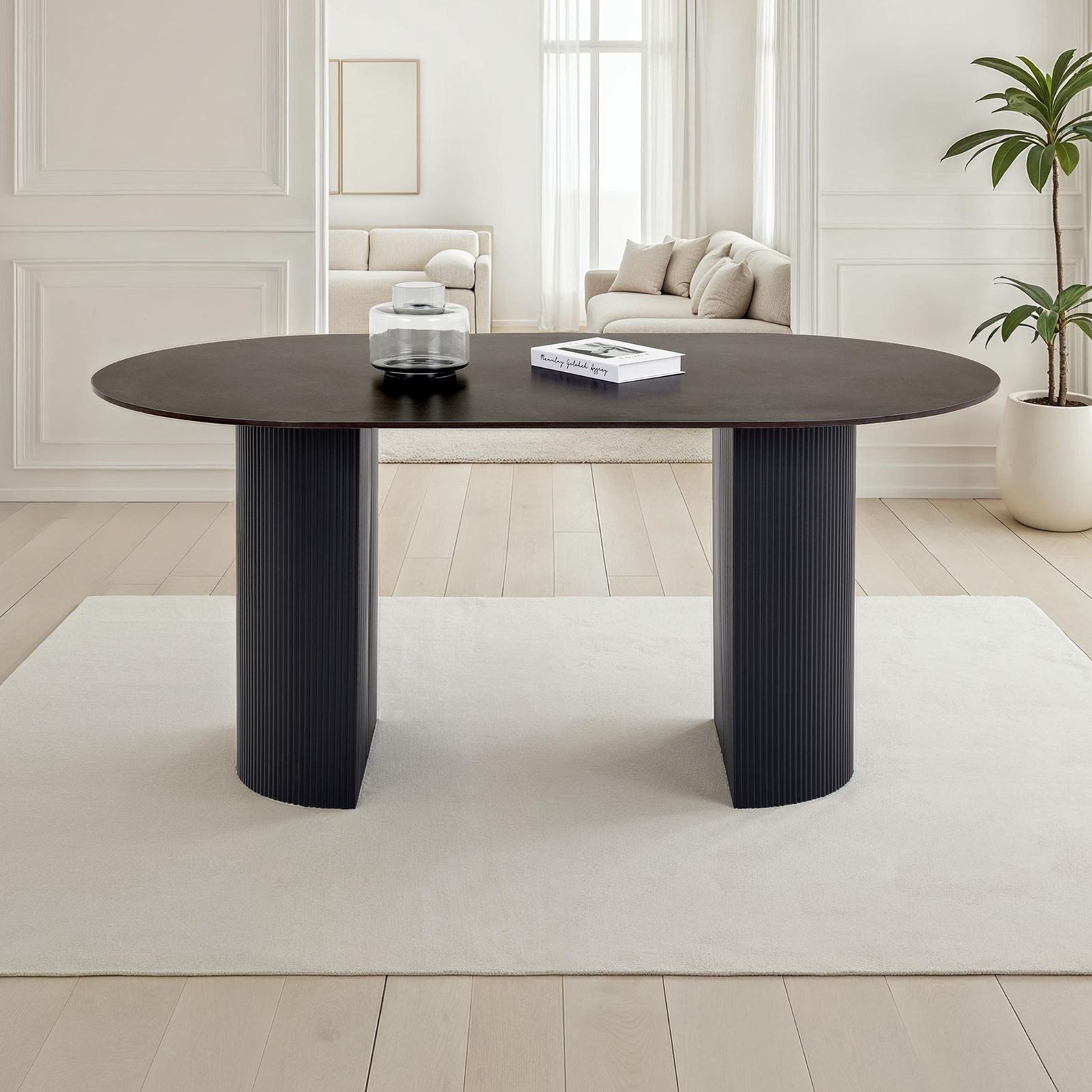 IDIMEX Esstisch LISANDRO, oval 160 x 90 cm mit robuster Keramik-Tischplatte günstig online kaufen