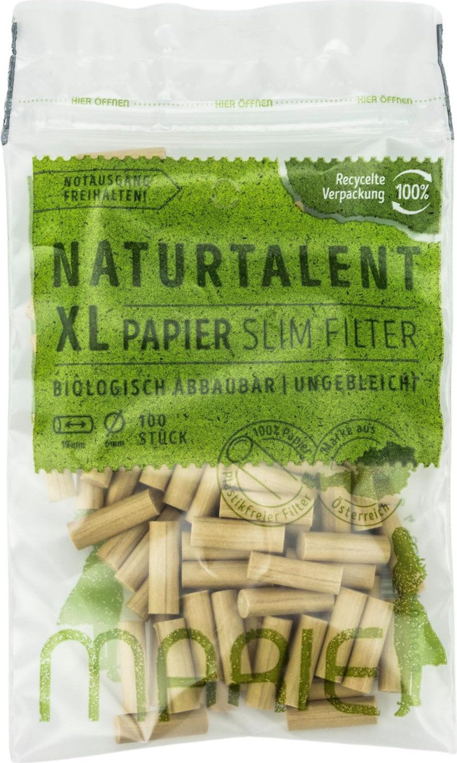 Marie Ersatzfilter Naturfilter 6mm slim Filter, ungebleicht, 100% biologisch abbaubar, 100 vegane, ungebleichte Papier Filter made in Germany