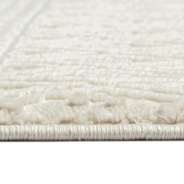 Teppich Recycle Teppich mit kleinen feinen Mustern in creme, TeppichHome24, rechteckig, Höhe: 12 mm