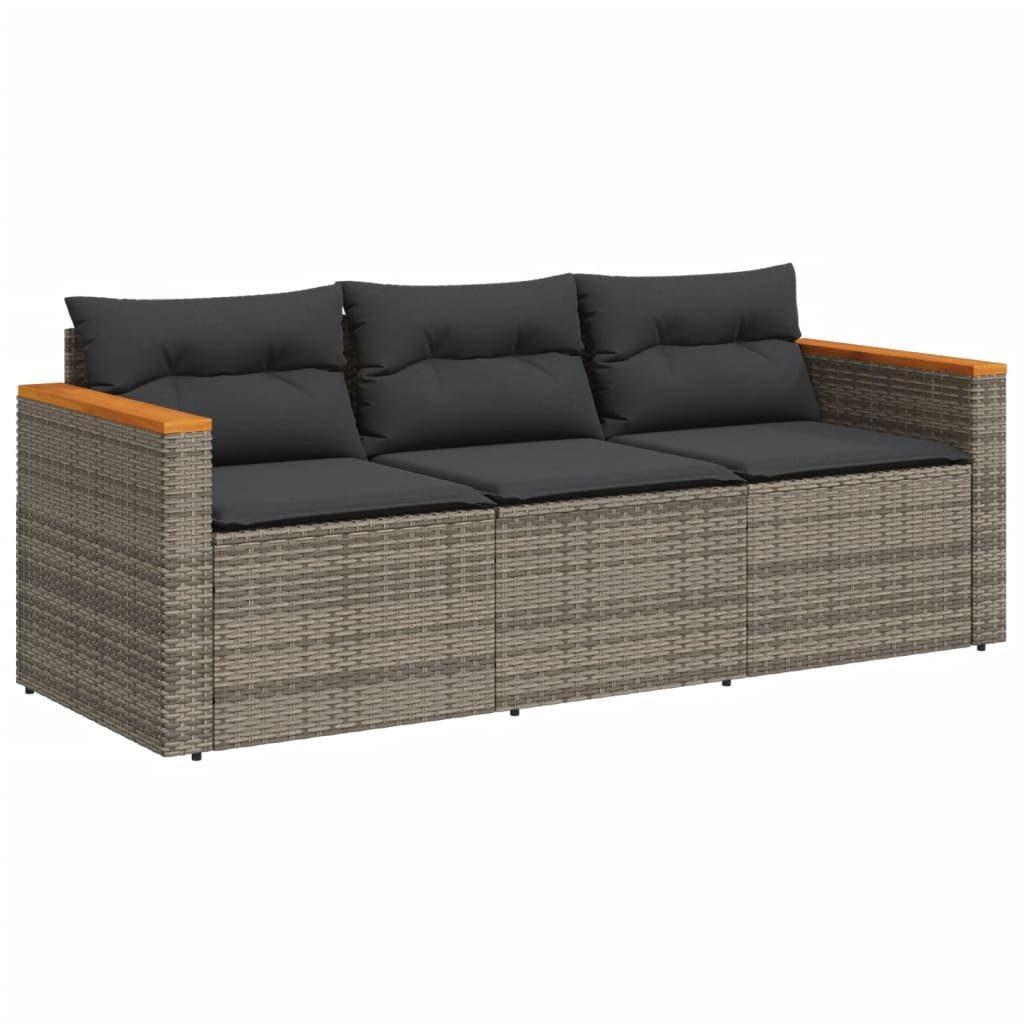 vidaXL Loungesofa Gartensofa mit Kissen 3-Sitzer günstig online kaufen