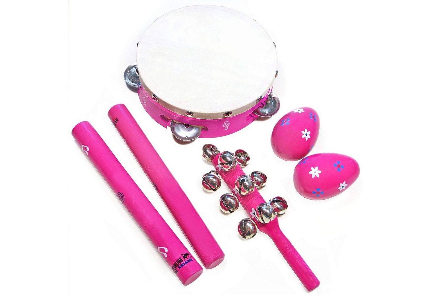 keepdrum Kinderschlagzeug keepdrum KDLT4C Kinder Percussion-Set Pink 5 teilig