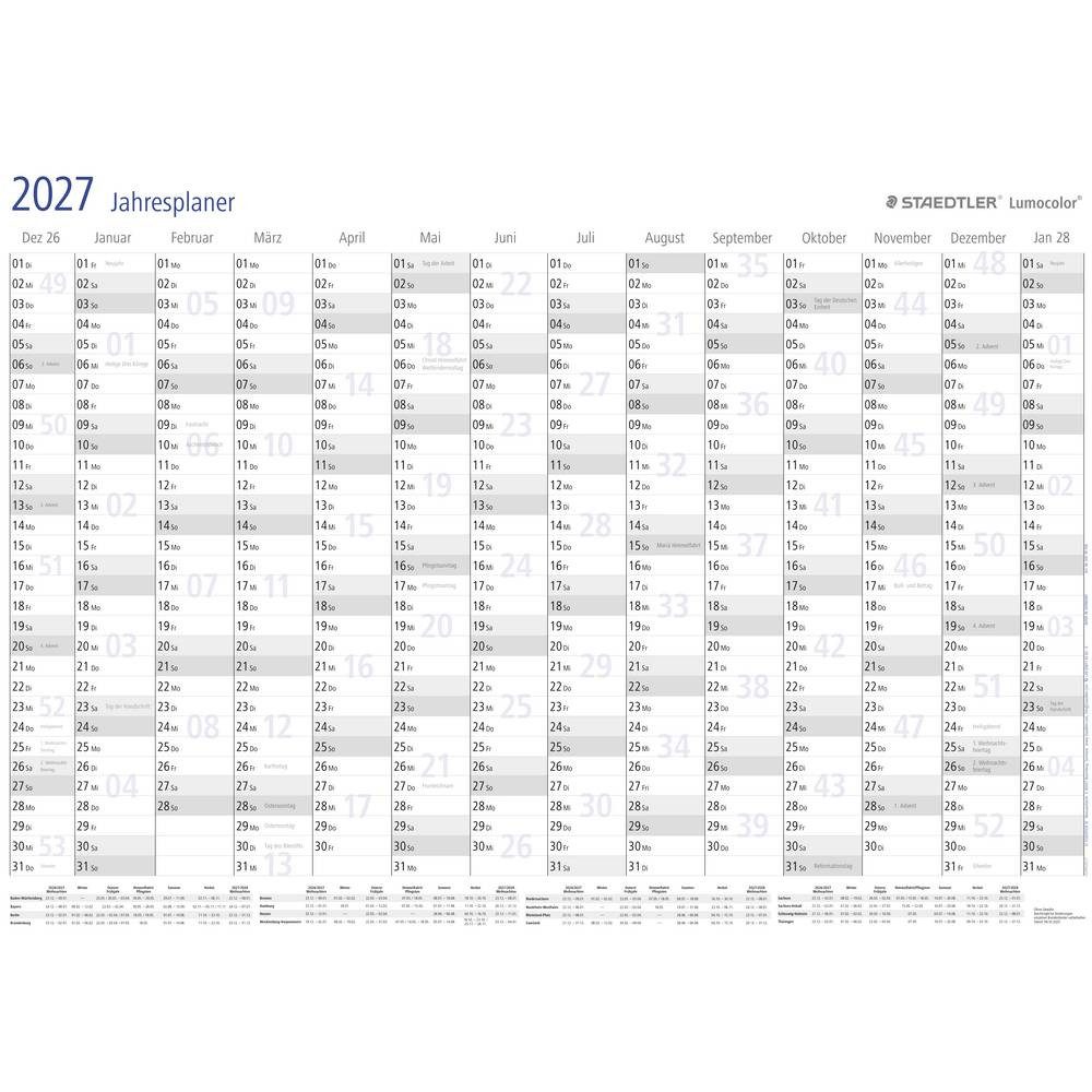 STAEDTLER Wandkalender Wandkalender Lumocolor 641 YP DIN A1 14 Monate/1 Seite 1 St.