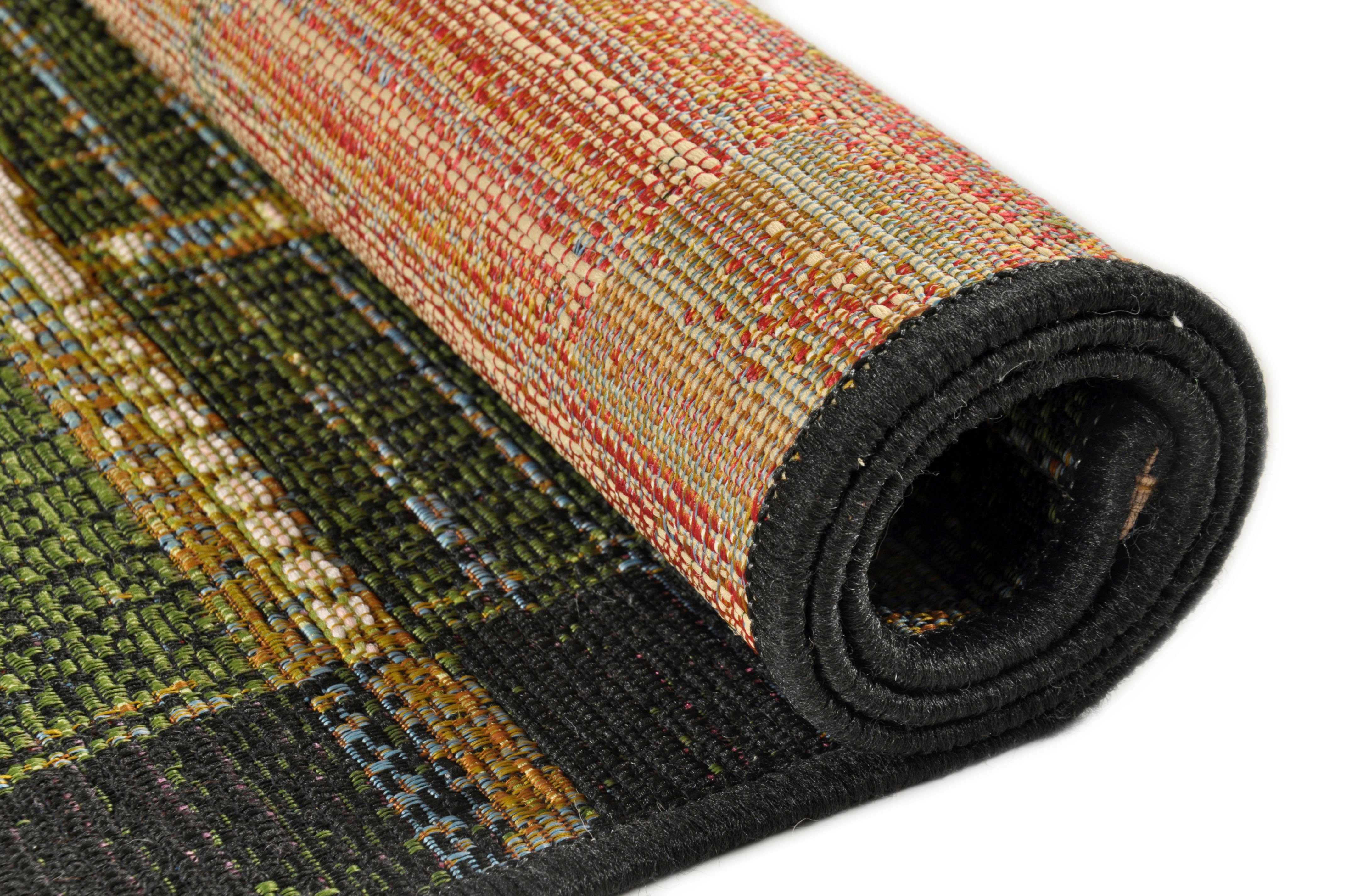 grün Falcone, Teppich In- Flachgewebe, und Ethno Gino Outdoor-Africa geeignet Outdoor mm, Höhe: Style, 5 38, rechteckig,