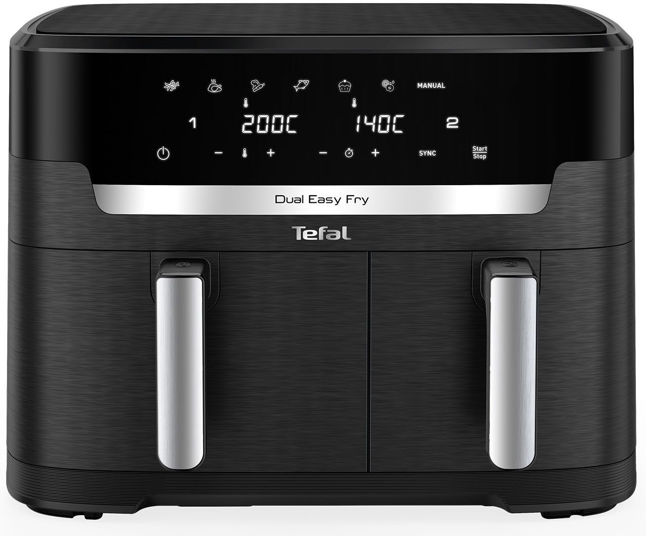 Tefal Heißluftfritteuse Dual Easy Fry XXL, 2 Schubladen mit gesamt 11L Kapazität, 7 Programme, MyTefal App, 2700 W, Heissluftfritteuse Doppelkammer, energie- &  – Bild 2 von 5