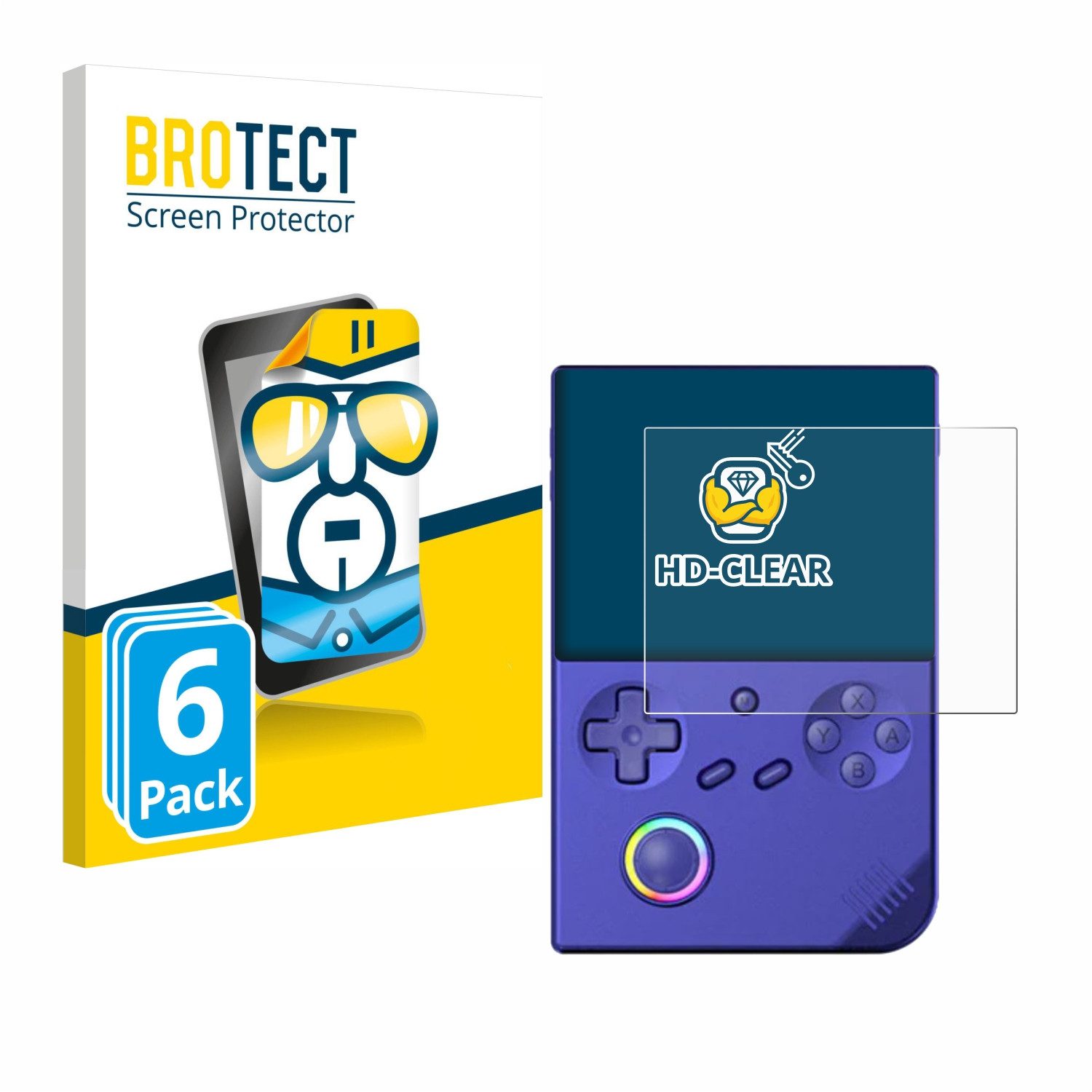 BROTECT Displayschutzfolie Schutzfolie für Anbernic RG40XXV, 6 Stück, Displayschutz Schutz Folie Klar Transparent