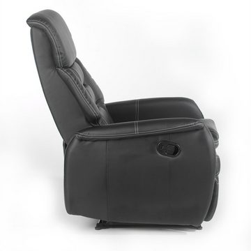 IDIMEX Relaxsessel SOPHIE, Fernsehsessel Relaxsessel Sessel mit Liegefunktion Kunstleder in schwa