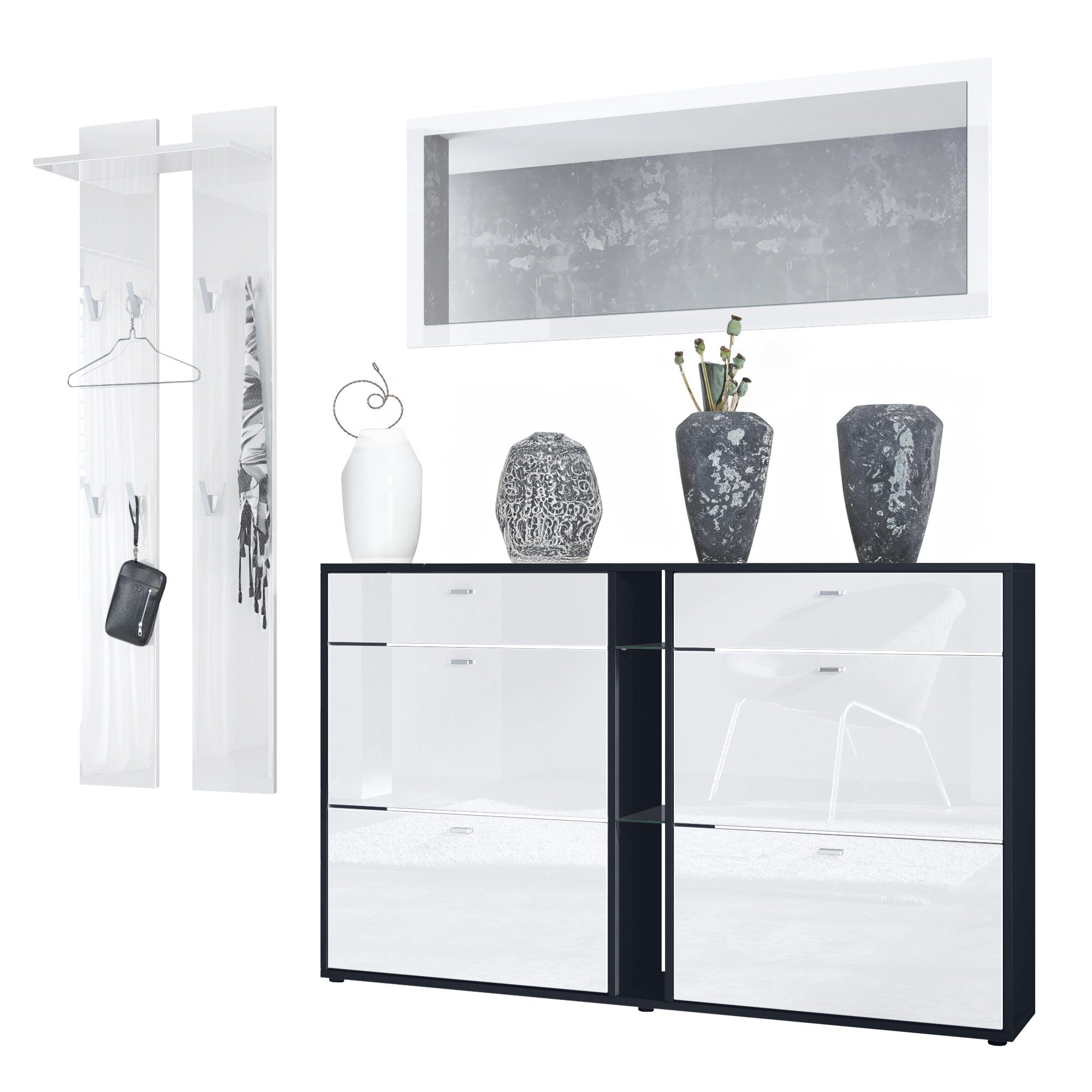Vladon Garderoben-Set Orlando, (Garderoben-Set, mit Schuhschrank, günstig online kaufen
